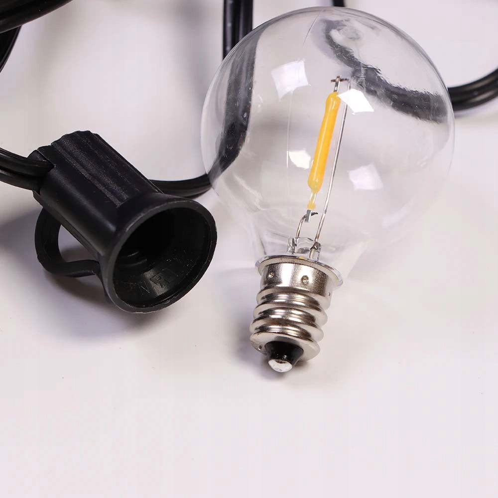 Garden Garland 20m Light Chain 20x Outdoor LED Light Bulbs E12 230V Brand LED-ONE