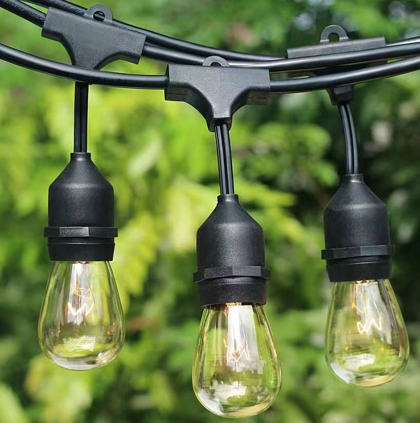Garden Garland Light 15M 15X LED Bulb E27 Waterproof Cord Packaging status original