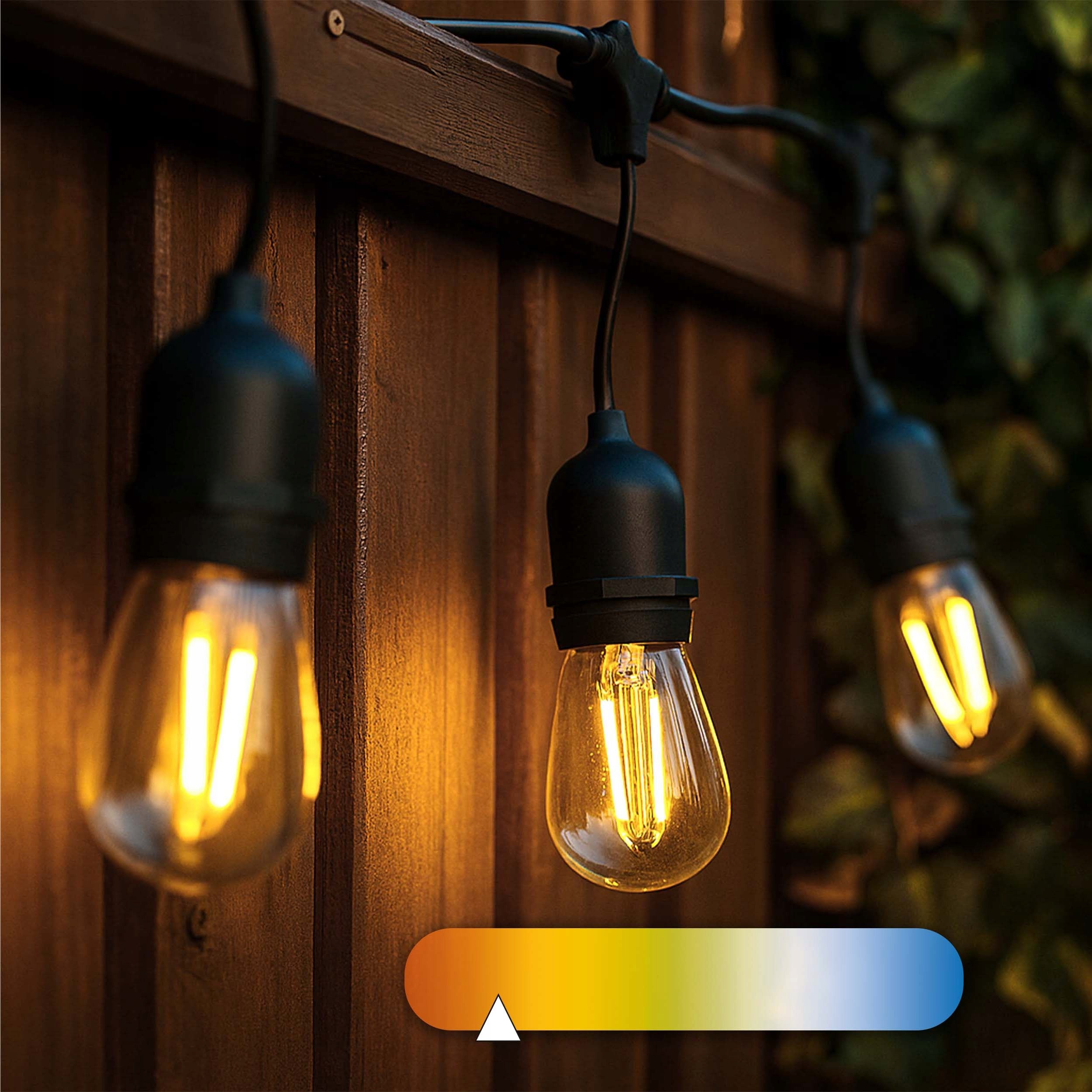 Garden Garland Light 15M 15X LED Bulb E27 + Waterproof Cord Power supply mains