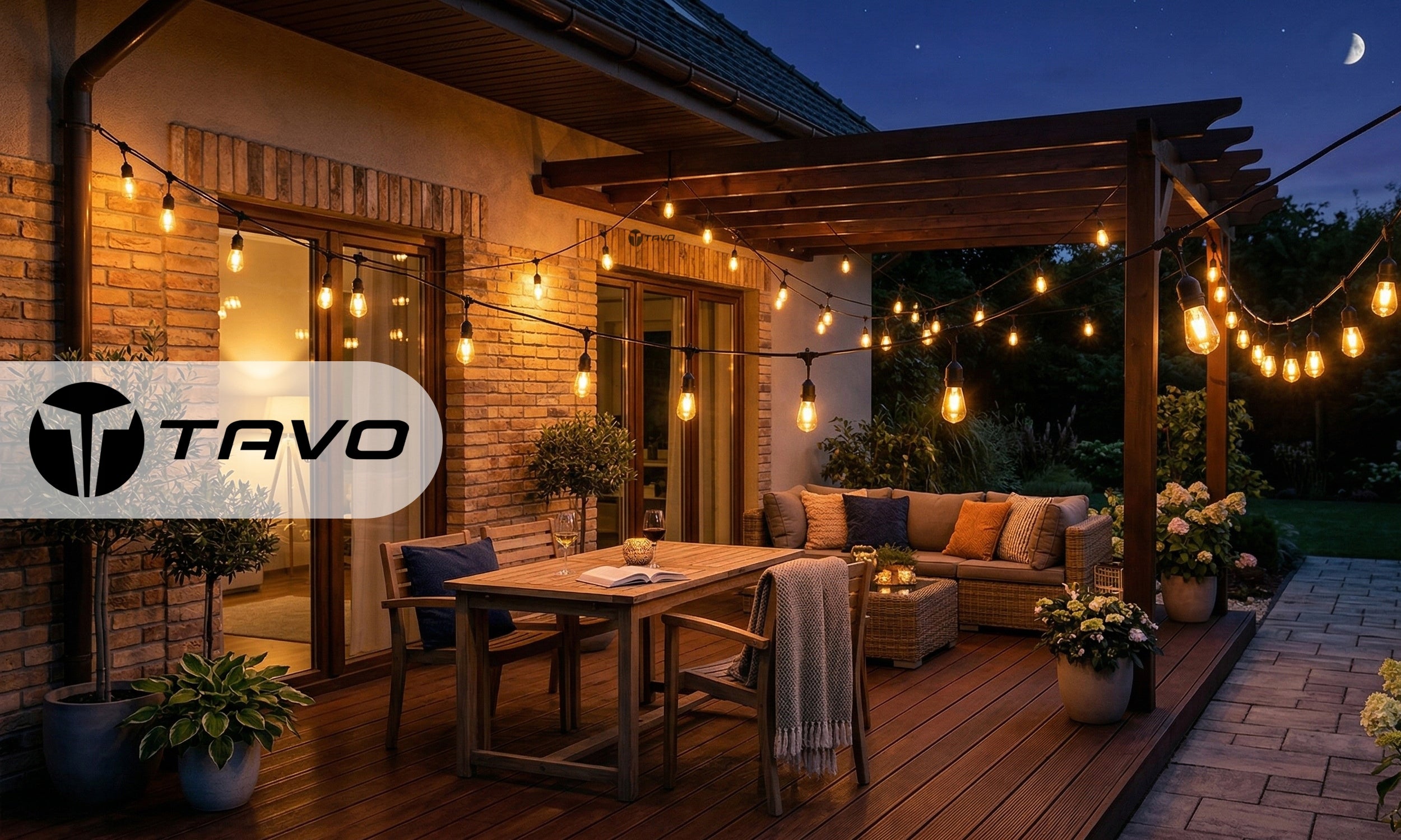 Garden Garland Light 15M 30X LED Bulb E27 Waterproof Chain Manufacturer code GIRLANDA ŚWIETLNA OGRODOWA