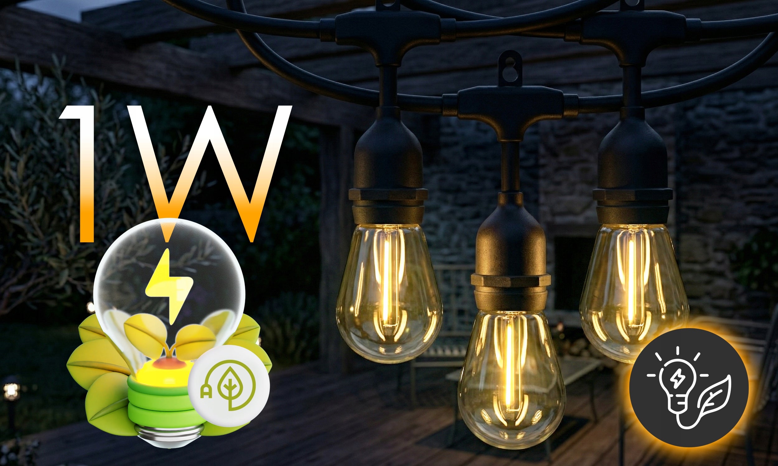 Garden Garland Light 20M 40X LED Bulb E27 Chain Waterproof Number of light points 31 - 40