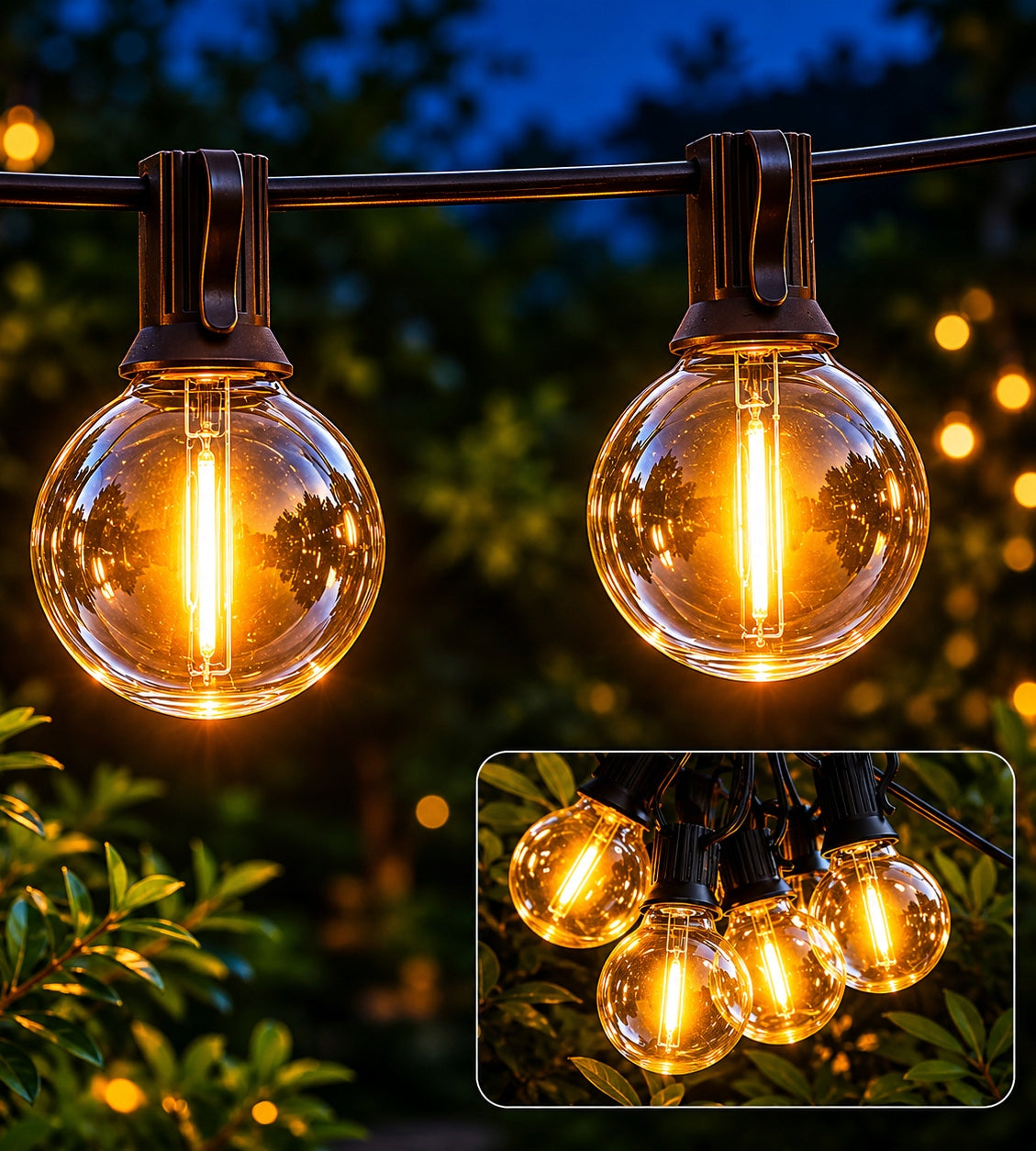 Garden Garland Outdoor Chain 20m + 20x LED Bulb +2x freebie Remote Control Manufacturer code 8520