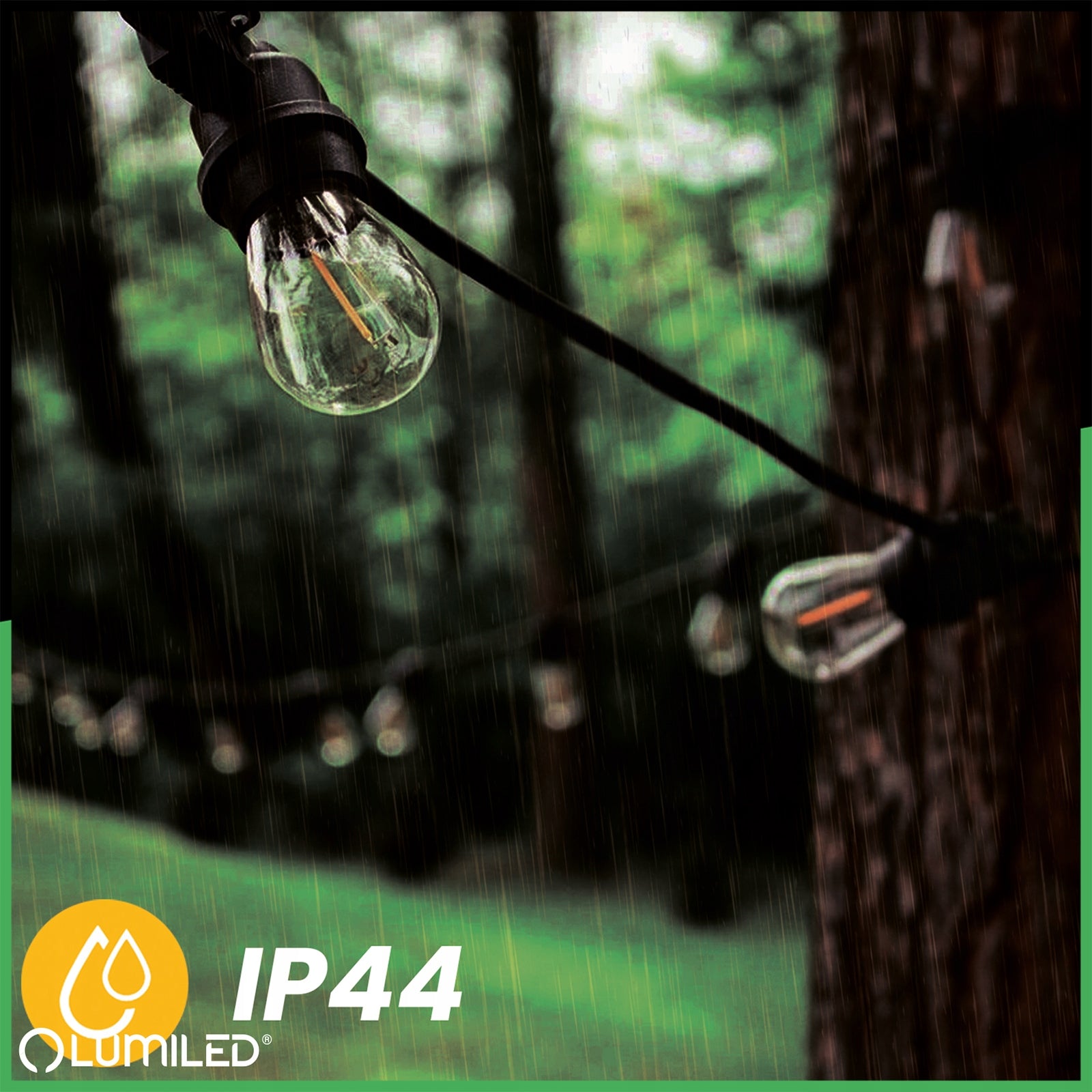 Garden Garland Outdoor Chain LED Bulb 15m 30x E27 2W PREMIUM Globe diameter 4.5 cm