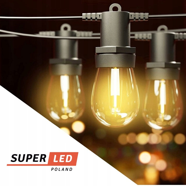 Garden Garland Outdoor Light Chain 15m + 15x LED Bulb E27 EAN (GTIN) 5903796182330