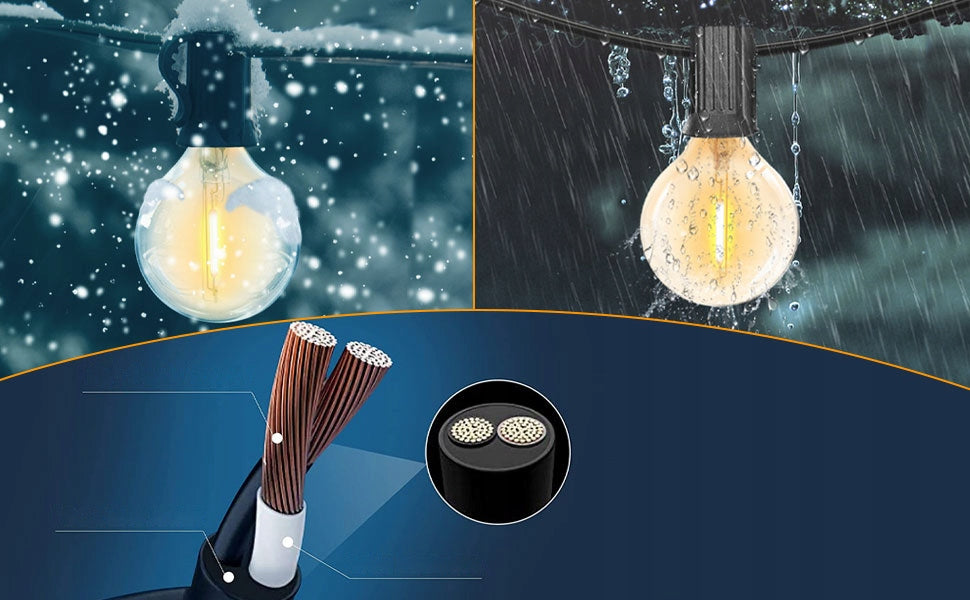 Garden Garland Outdoor Light Chain Decorative 25 LED BULB 7.5m Globe diameter 4 cm