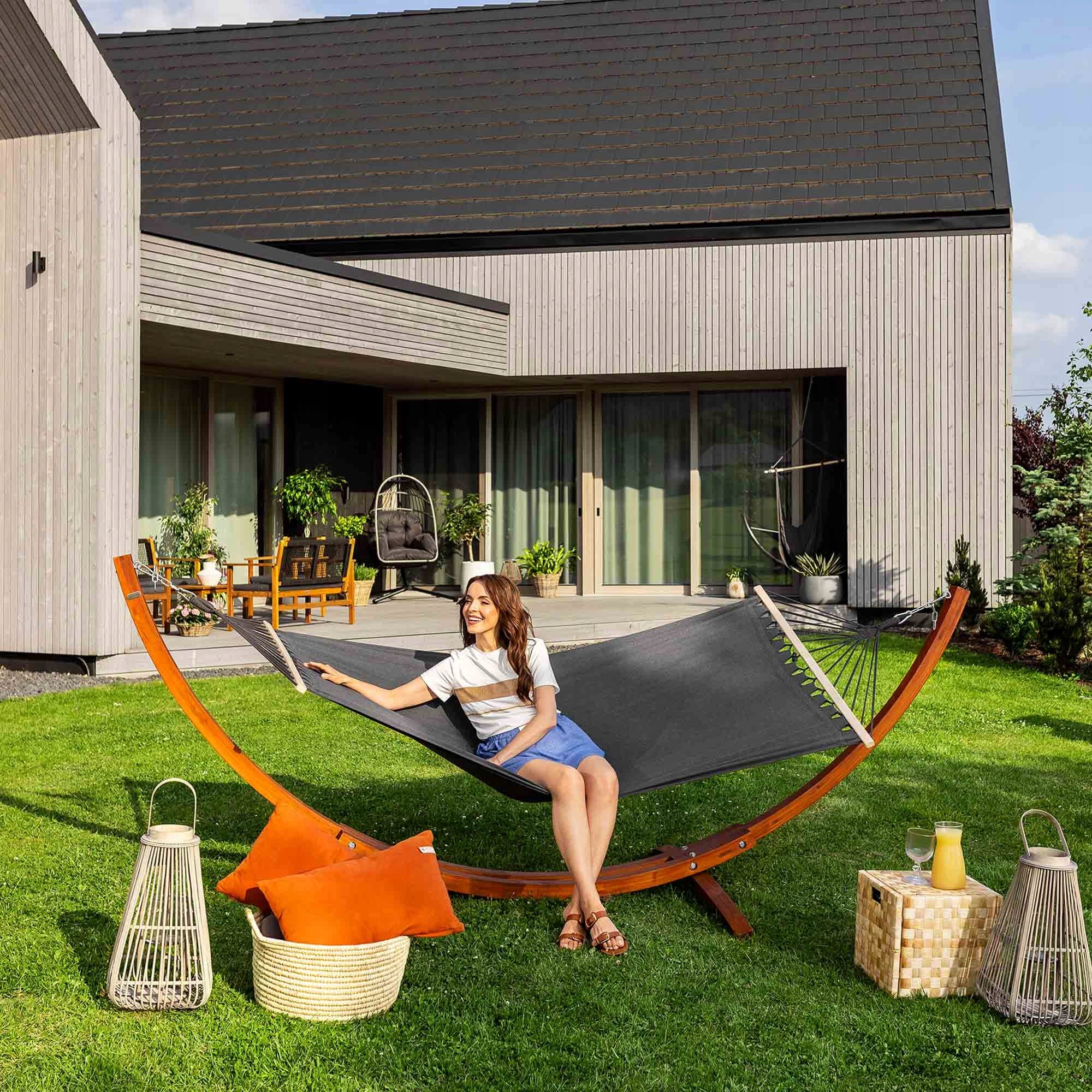 Garden Hammock Trevia With Frame Wooden Frame Up to 150kg di volio Packaging status original