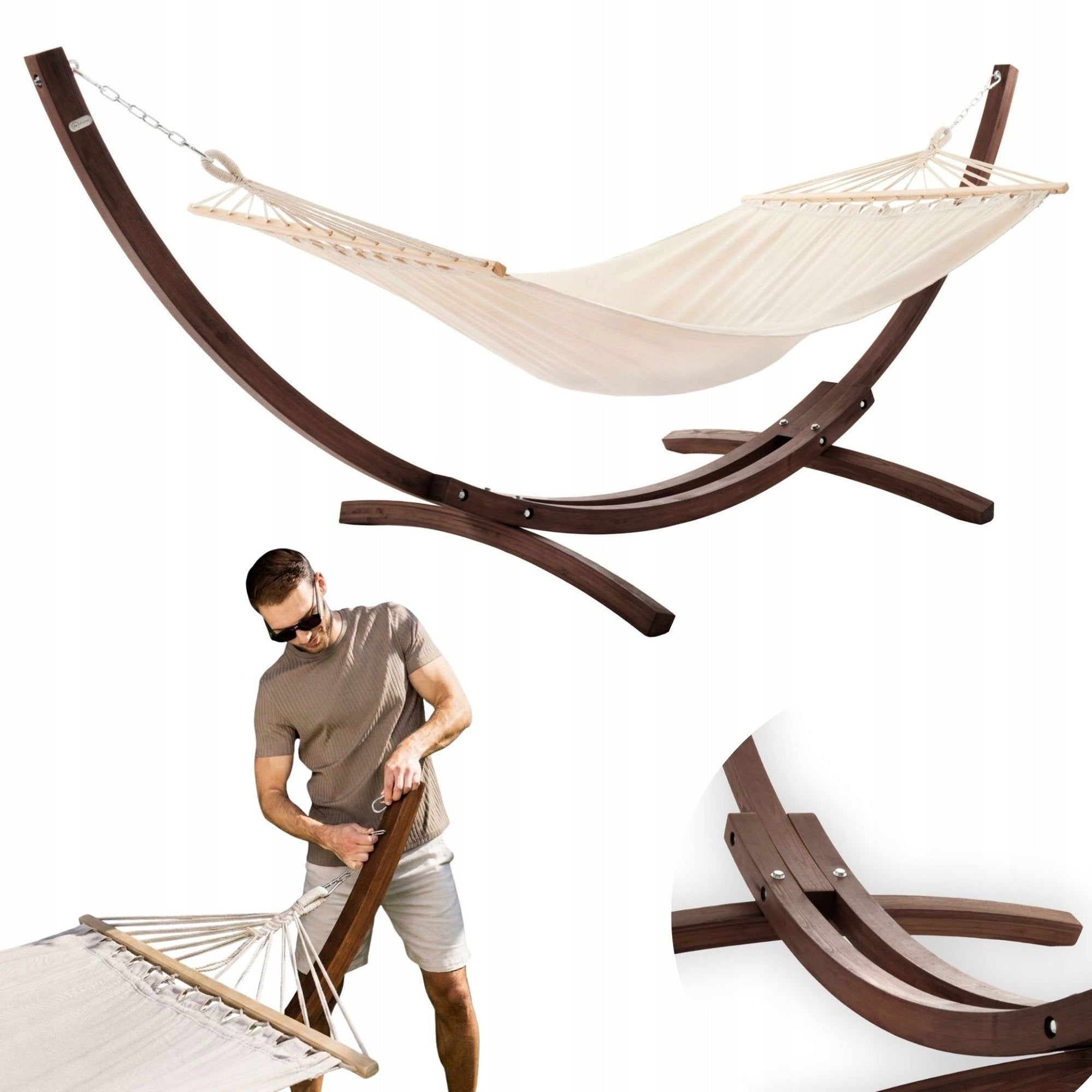 Garden Hammock Trevia di volio Wooden Larch Frame Strong Stand