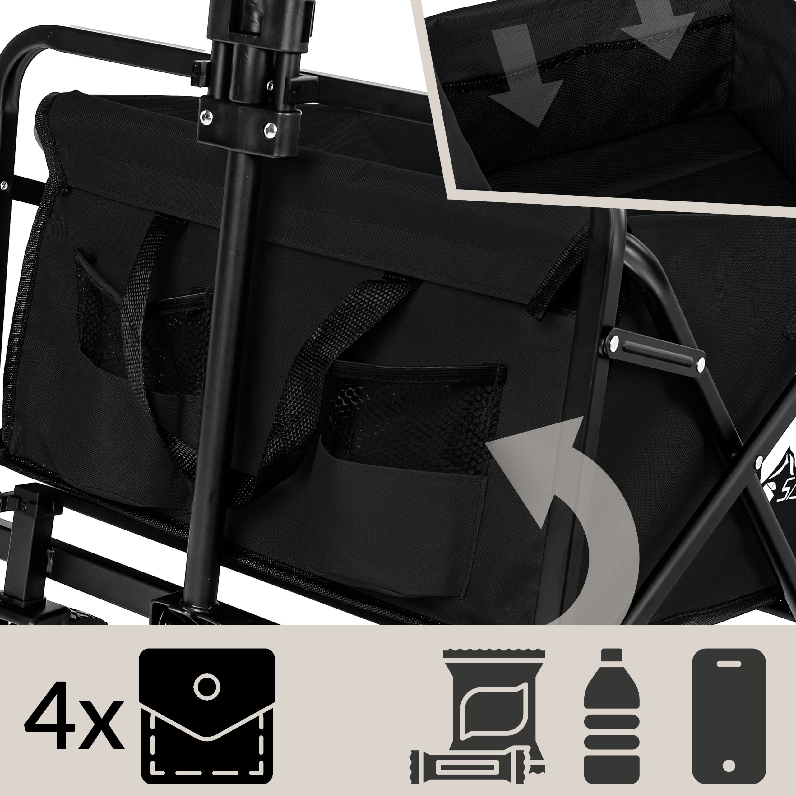 Garden Hiking CART Large Transport Folding Cover 80L Kind trolley