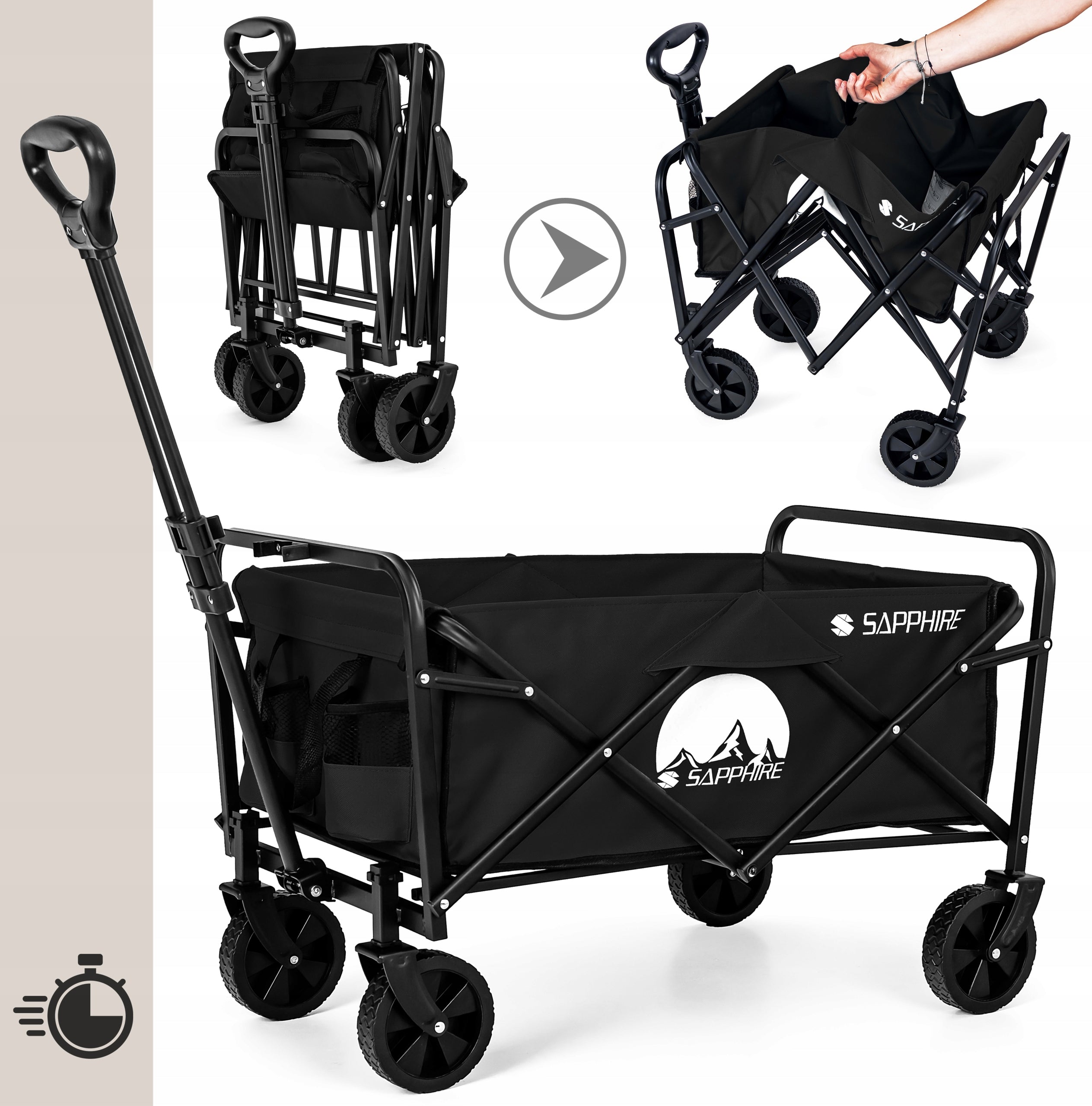 Garden Hiking CART Large Transport Folding Cover 80L Product weight with unit packaging 6 kg