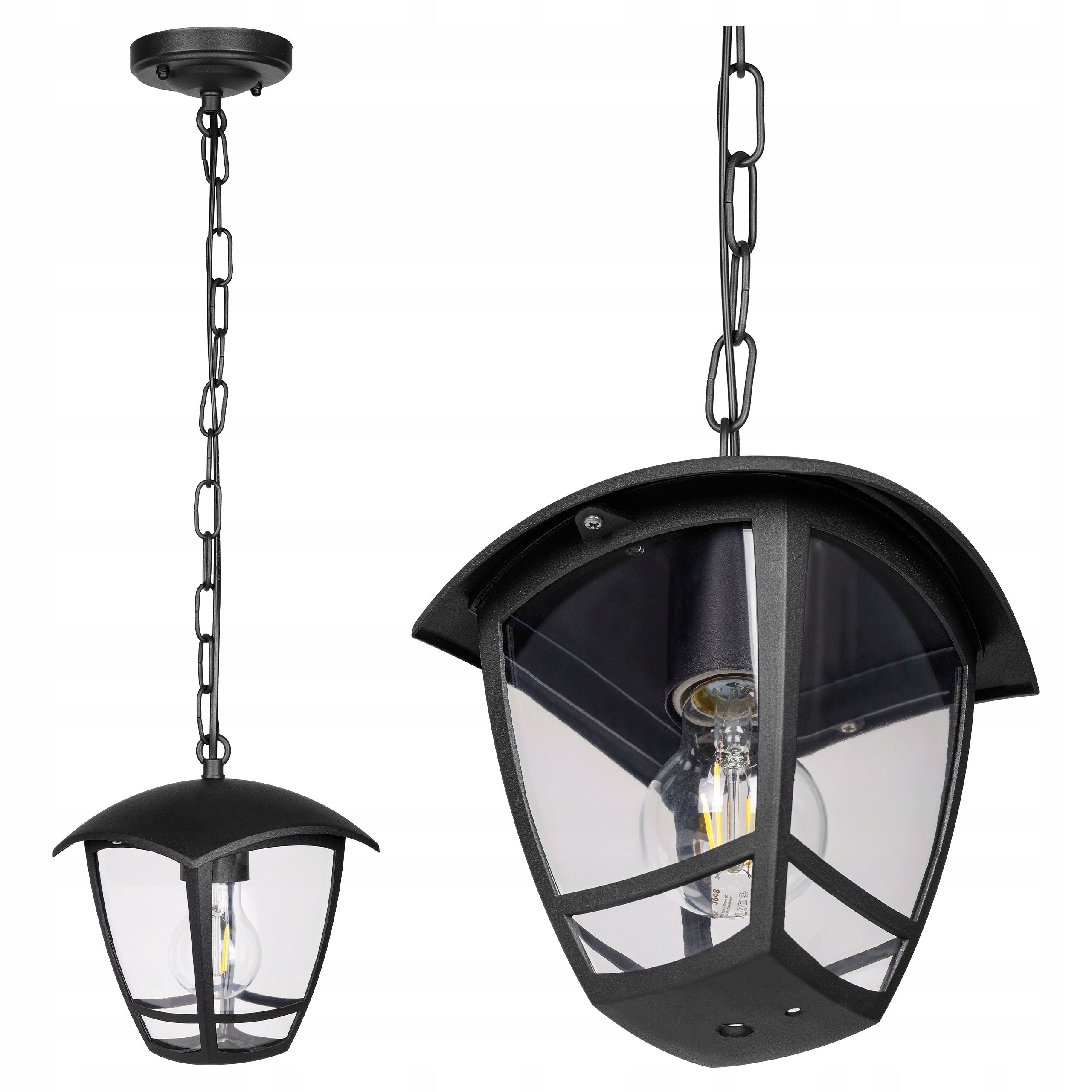 Garden Lamp Hanging Fixture Wall Lamp E27 Outdoor LED Black LANTERN
