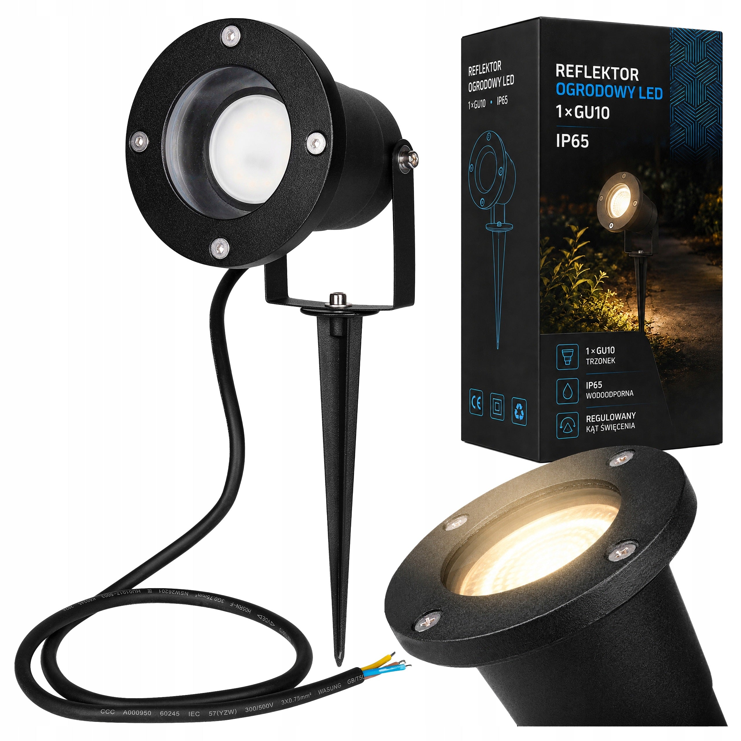 Garden Lamp Headlight Driven GU10 For Garden With IP65 Cable