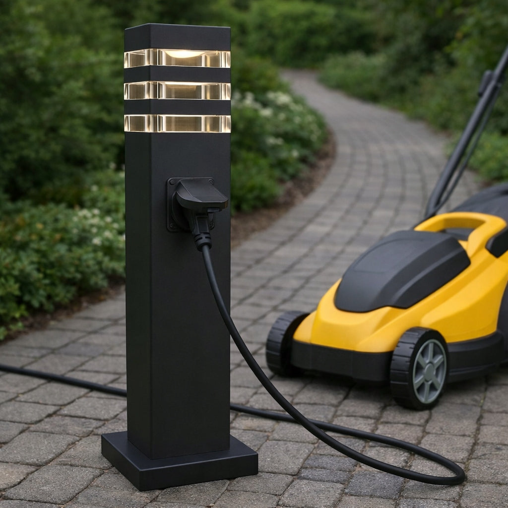 Garden Lamp Outdoor Post E27 LED 60 cm + socket 230V Brand SuperLED