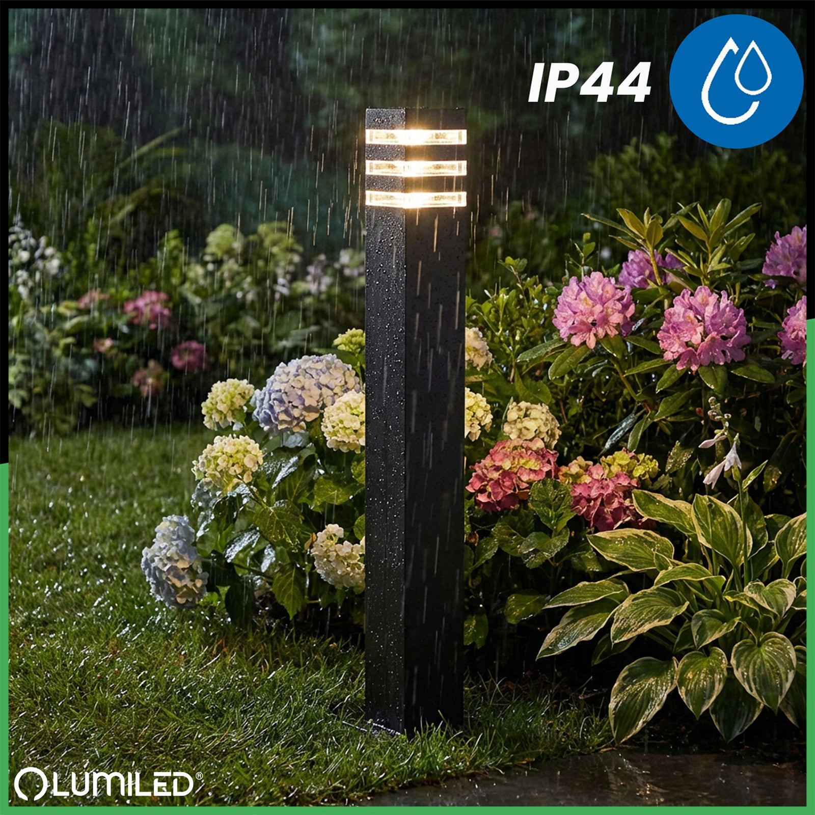 Garden Lamp Outdoor Standing Post E27 LED Fixture 80cm Aluminium Brand Lumiled