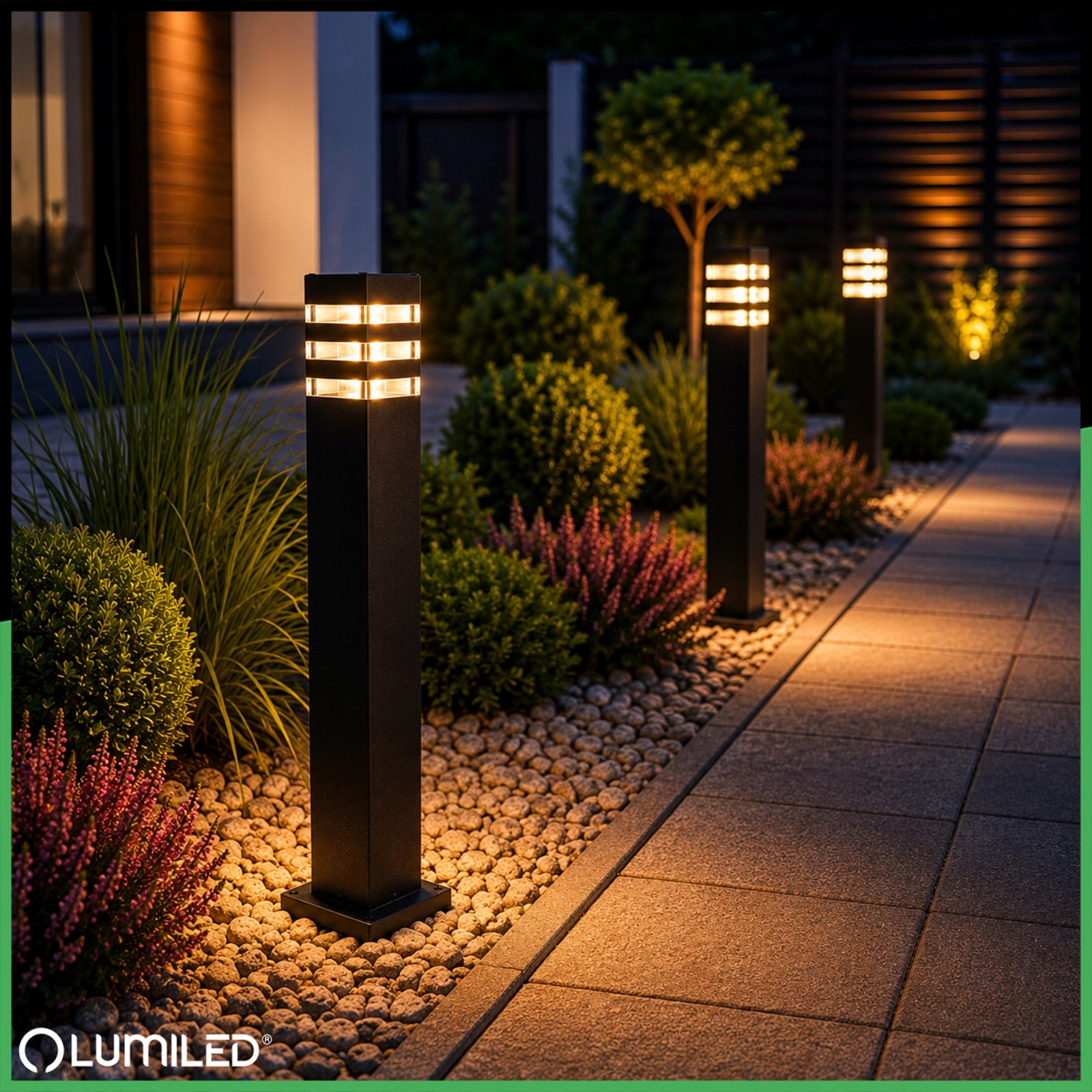 Garden Lamp Outdoor Standing Post E27 LED Fixture 80cm Aluminium Collection TAXUS 2