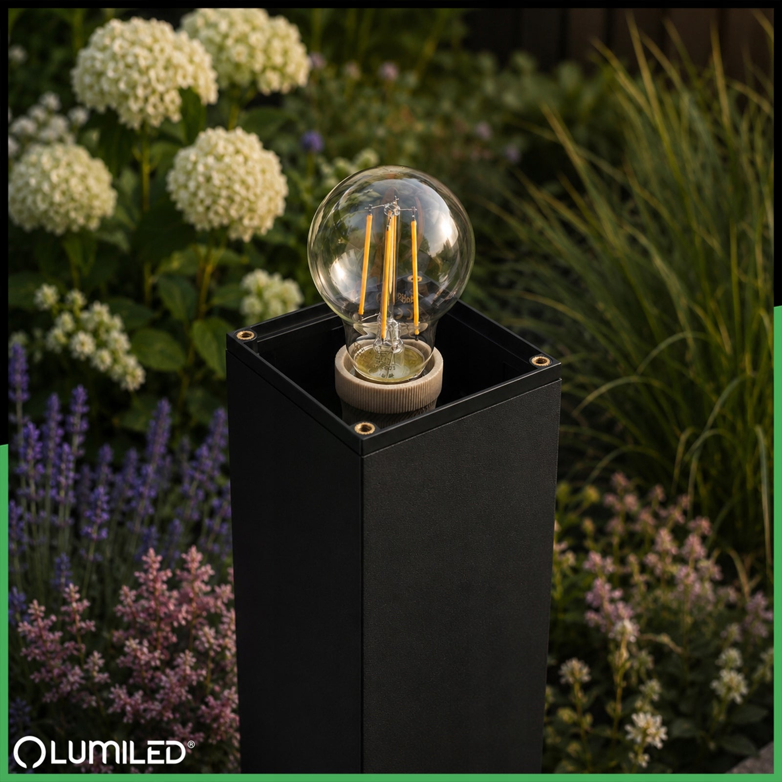 Garden Lamp Outdoor Standing Post E27 LED Fixture 80cm Aluminium Product height 80 cm