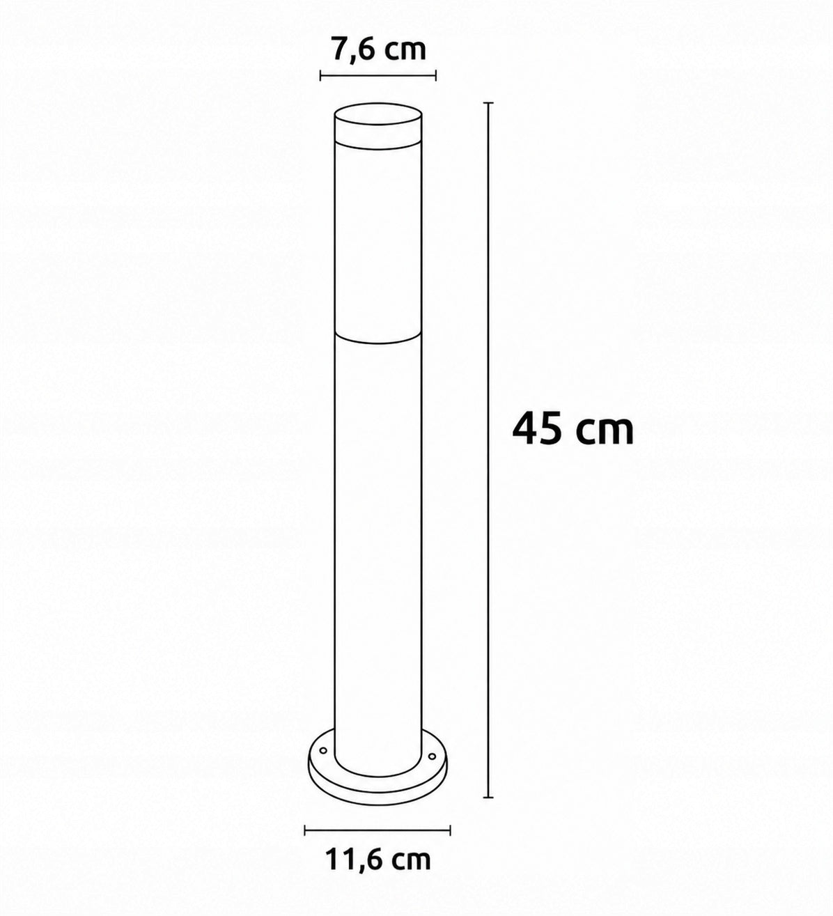 Garden Lamp Post 45 cm PIR E27 IP44 Black Motion and Twilight Sensor Product height 45 cm