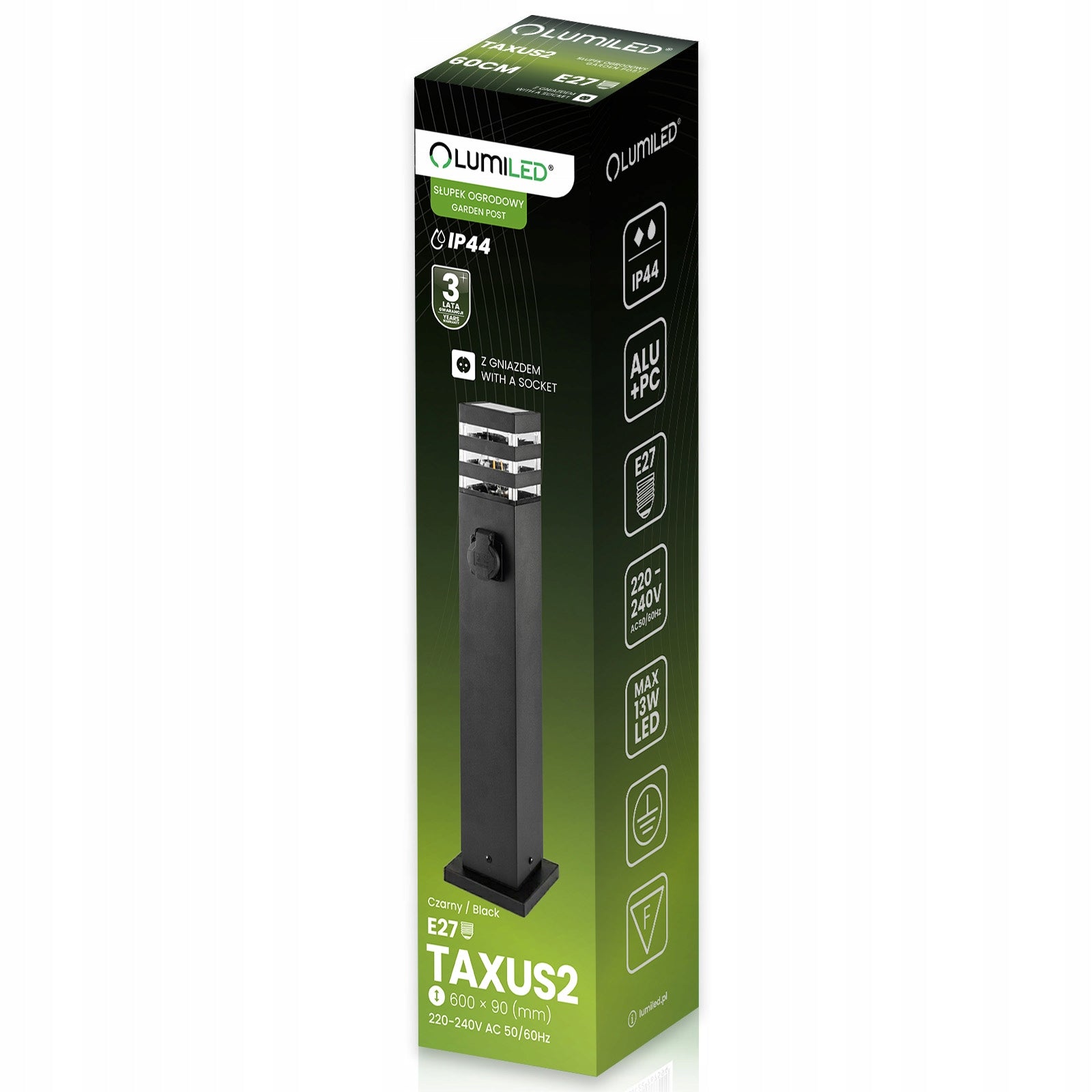 Garden Lamp Post 60cm Outdoor Standing Bulb E27 LED Socket 230V Manufacturer code 767594 stojak oprawa oświetleniowa do ogrodu