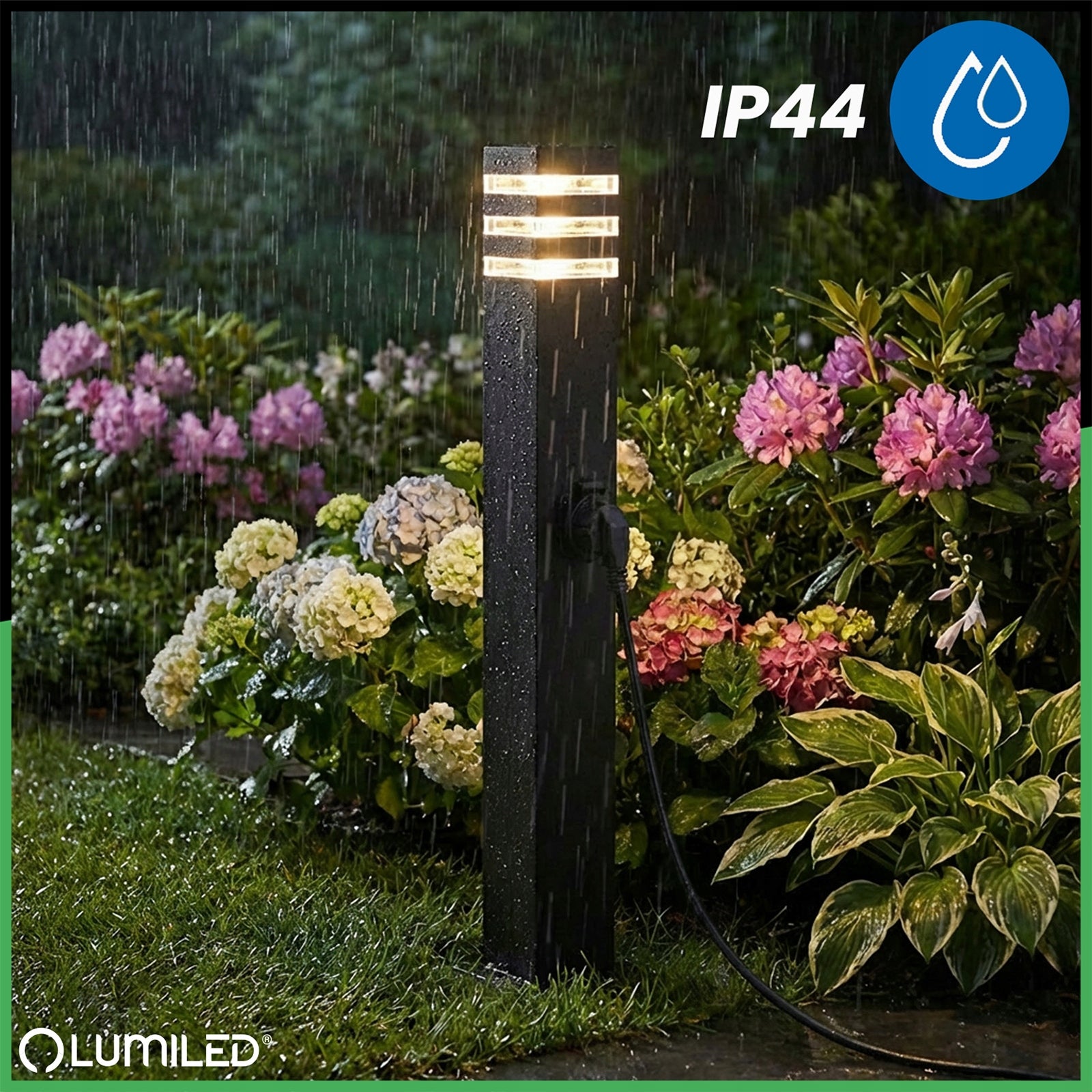 Garden Lamp Post 60cm Outdoor Standing Bulb E27 LED Socket 230V Product height 60 cm