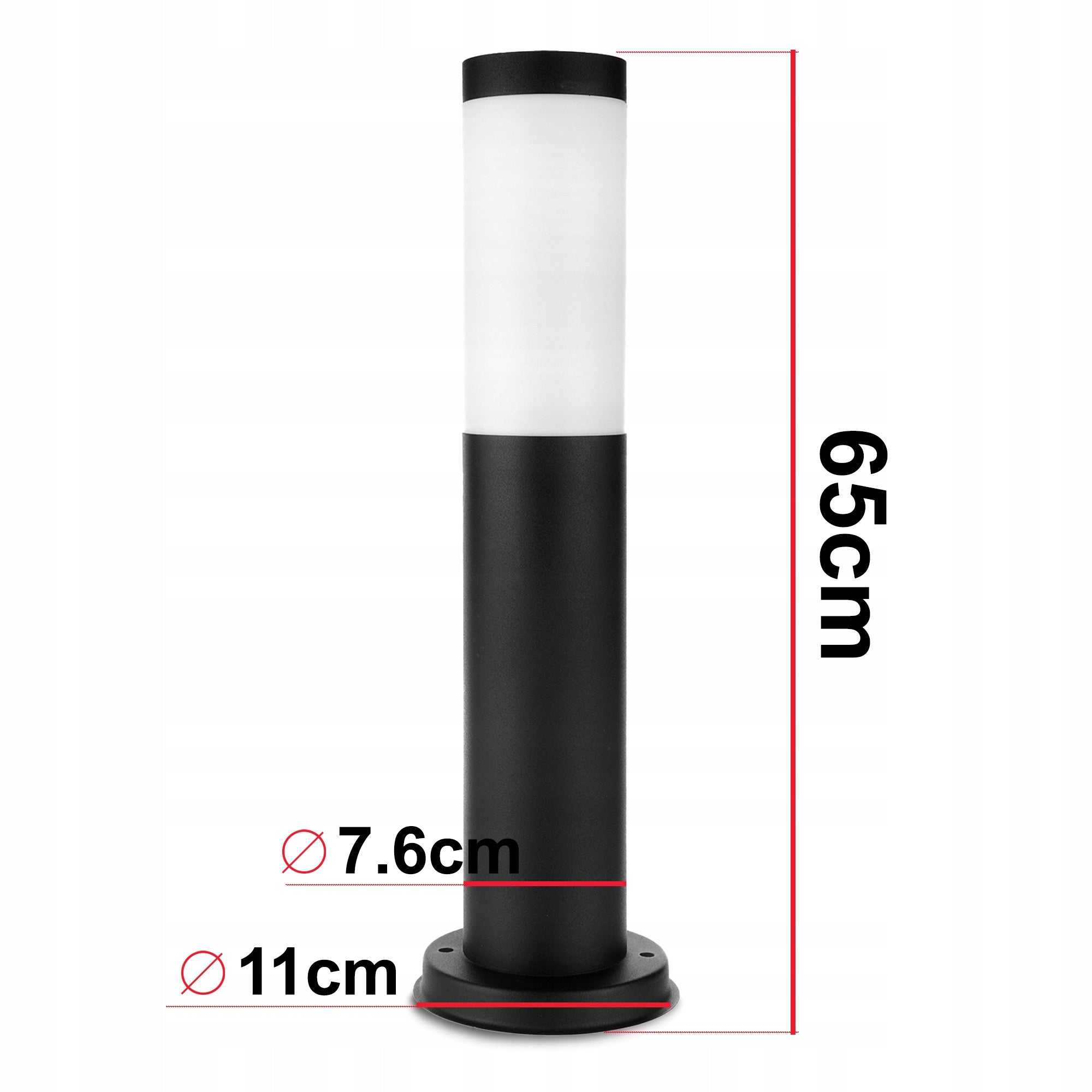 Garden Lamp Standing Lighting Post for LED E27 65cm IP44 Black Color black