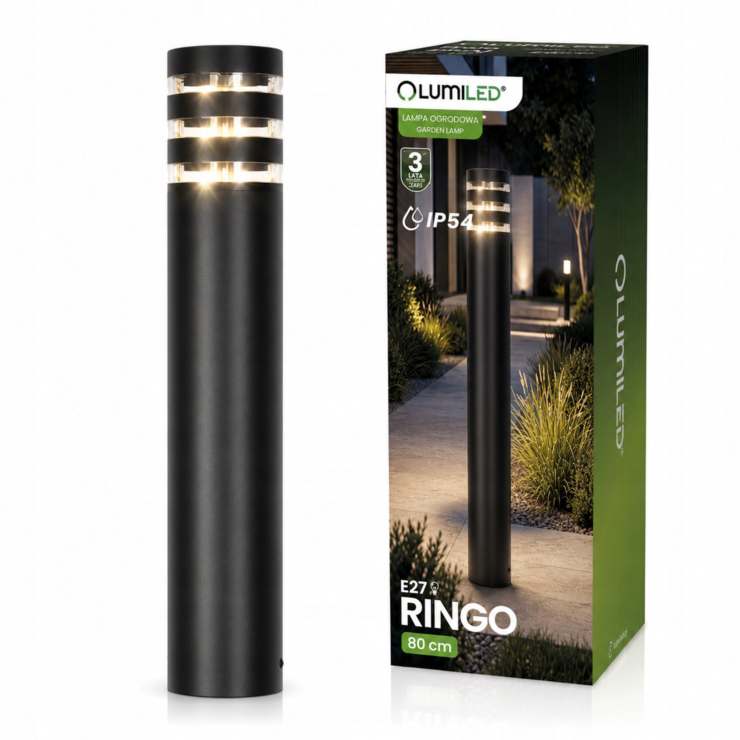 Garden Lamp Standing Outdoor Post IP54 on E27 LED 80cm WATERPROOF