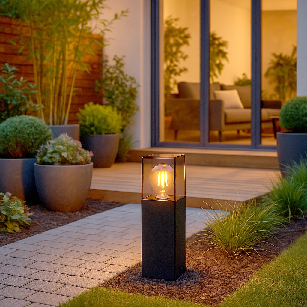 Garden Lamp Standing Post 30cm Outdoor E27 Black LED Filament Manufacturer code Lampa ogrodowa LED E27 Denver stojąca 30cm