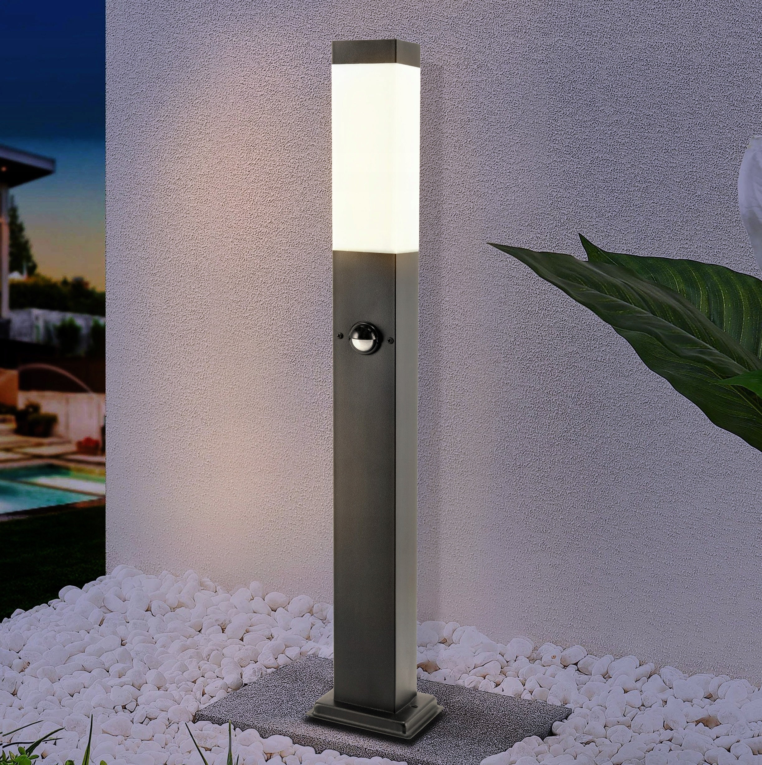 Garden Lamp With PIR Motion Sensor Standing LED Garden Post 60cm E27 Manufacturer code Lampa Ogrodowa Z Czujnikiem Ruchu PIR Stojąca