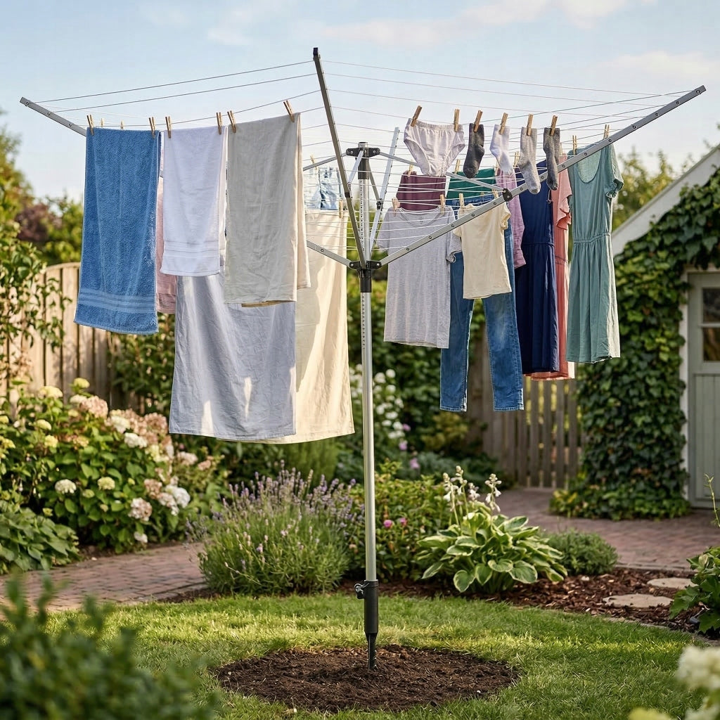 Garden Laundry Dryer Rotating XXL 60m Outdoor Cover Unfolded width 260 cm