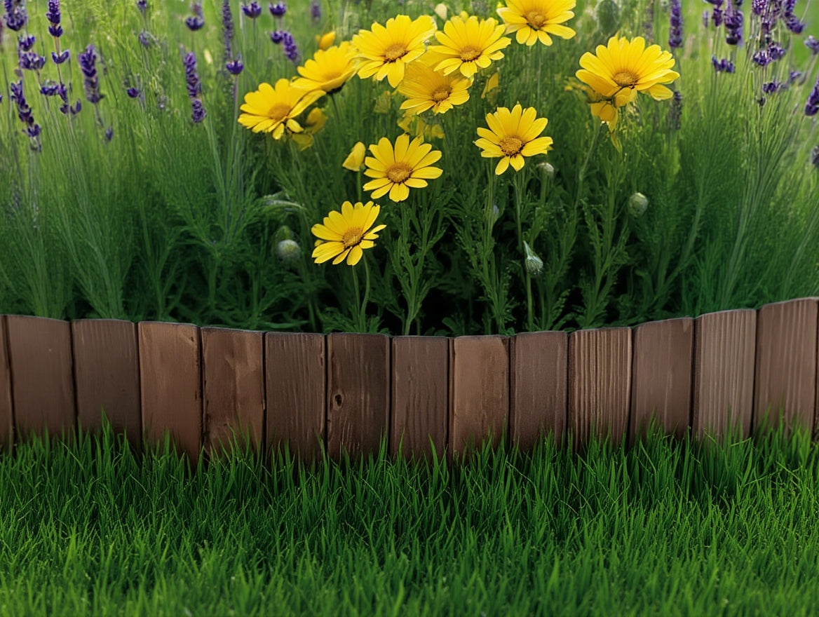 Garden Lawn Edging Palisade Wooden Fence Brown 115 x 10 cm Manufacturer wiklinowy.pl
