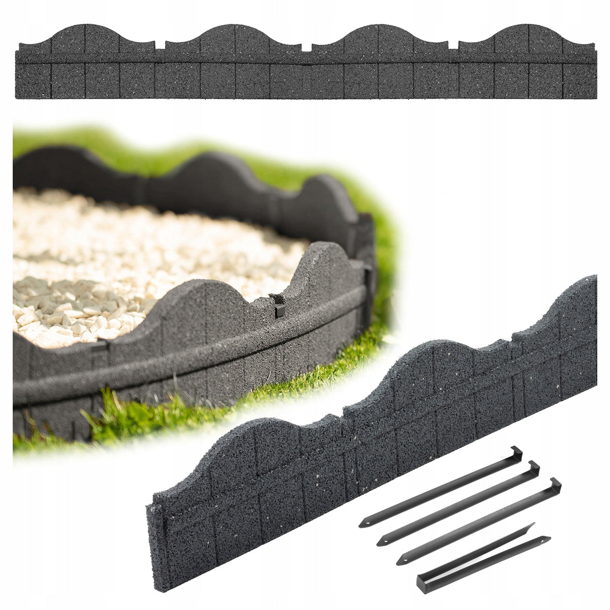 Garden Lawn edging 118cm Fence Palisade Frost-resistant Flexible