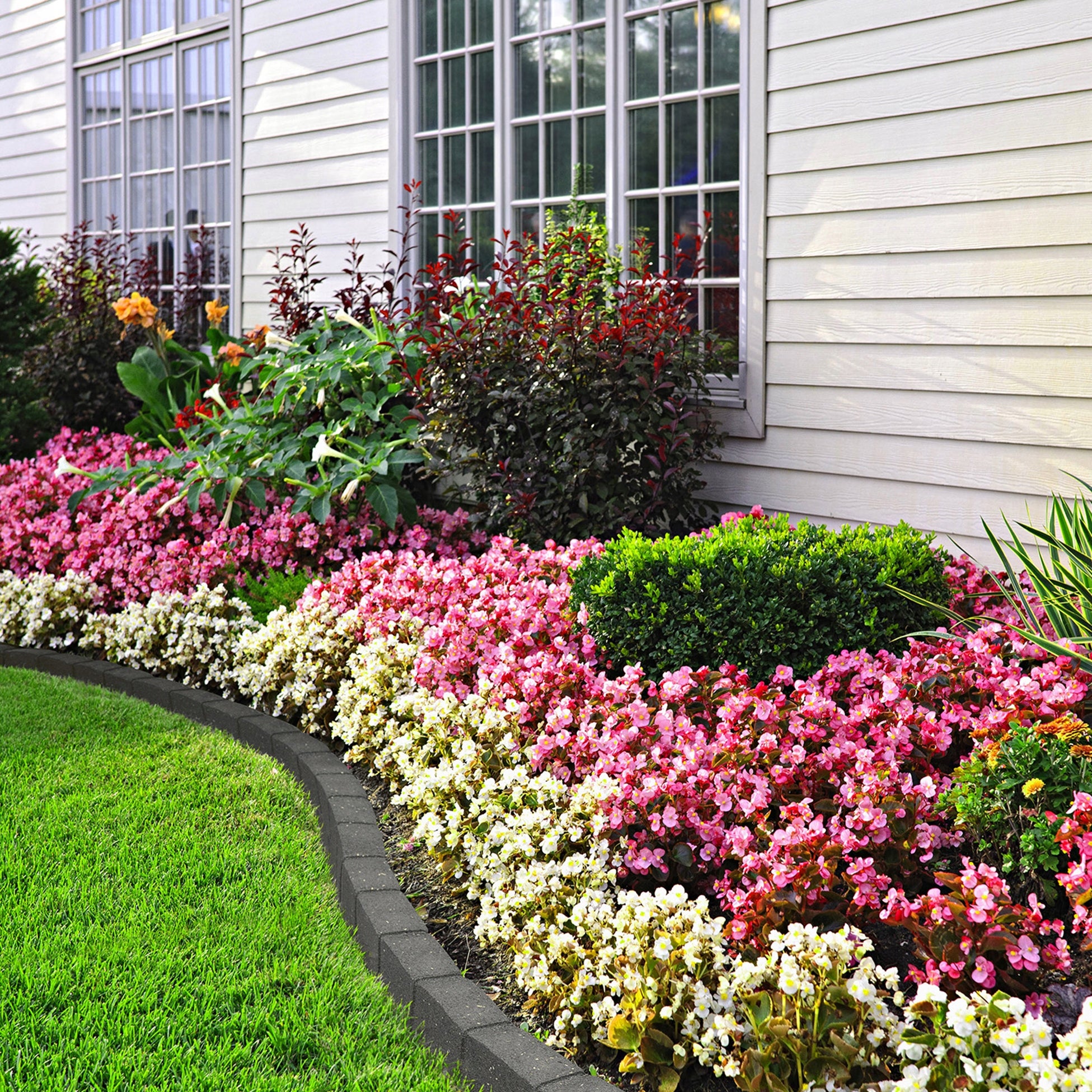 Garden Lawn edging 4,8m Palisade Cube Massive Border Curb Length 480 cm