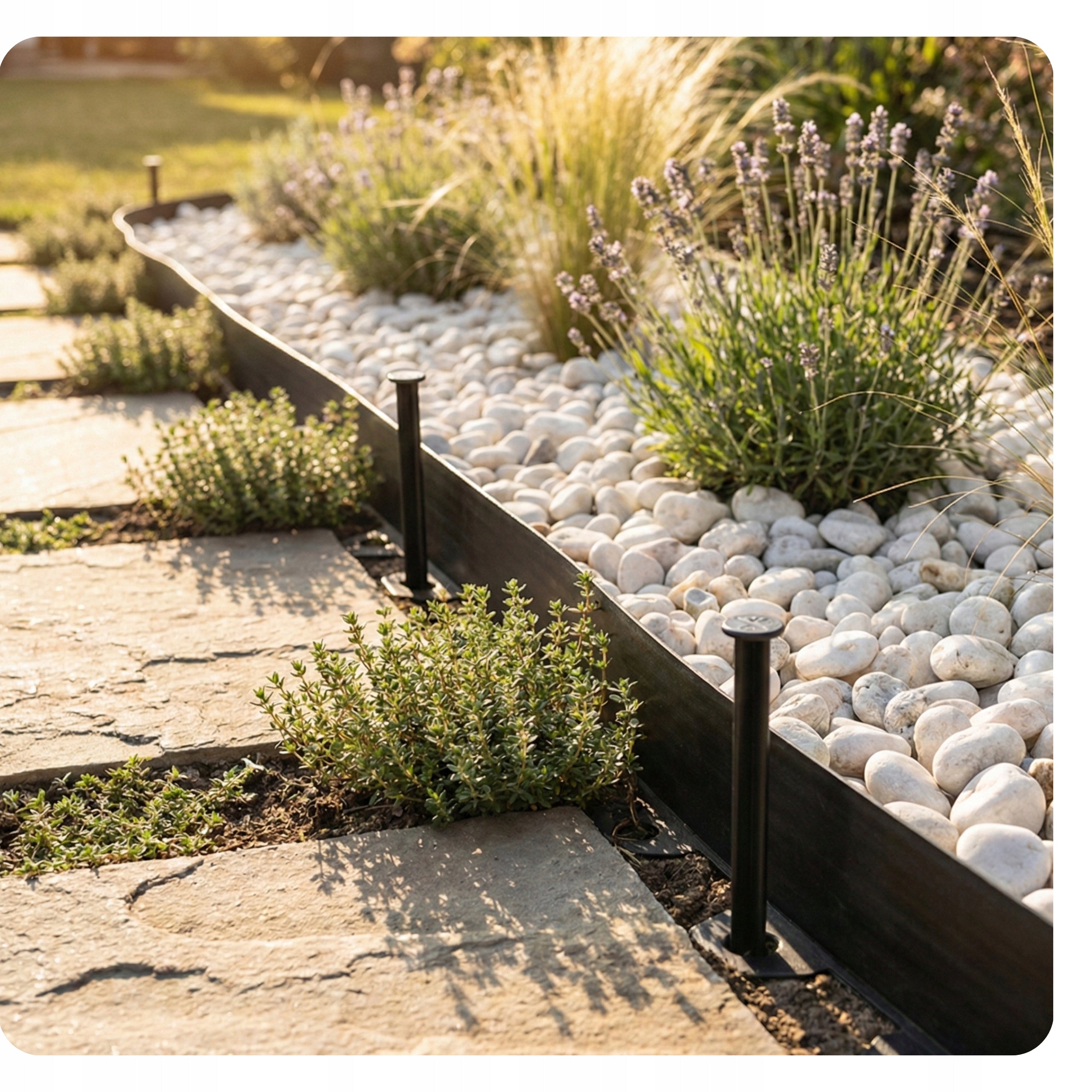 Garden Lawn edging Palisade High Flexible 30 m + 60 HDPE Anchors Manufacturer Duda-pol