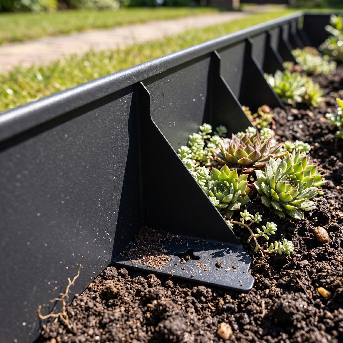 Garden Lawn edging Steel 10cm GardenBord 1M Galvanized Black Manufacturer code GP11050