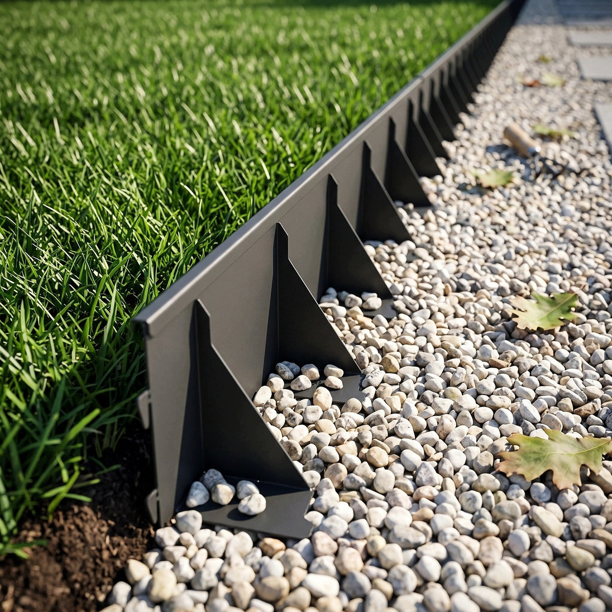 Garden Lawn edging Steel 10cm GardenBord 1M Galvanized Black Packaging status original