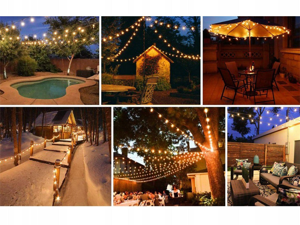 Garden Light Garland 20m 36xLED E12 G40 Remote Control Dimmable IP44 Timer Globe diameter 4.15 cm