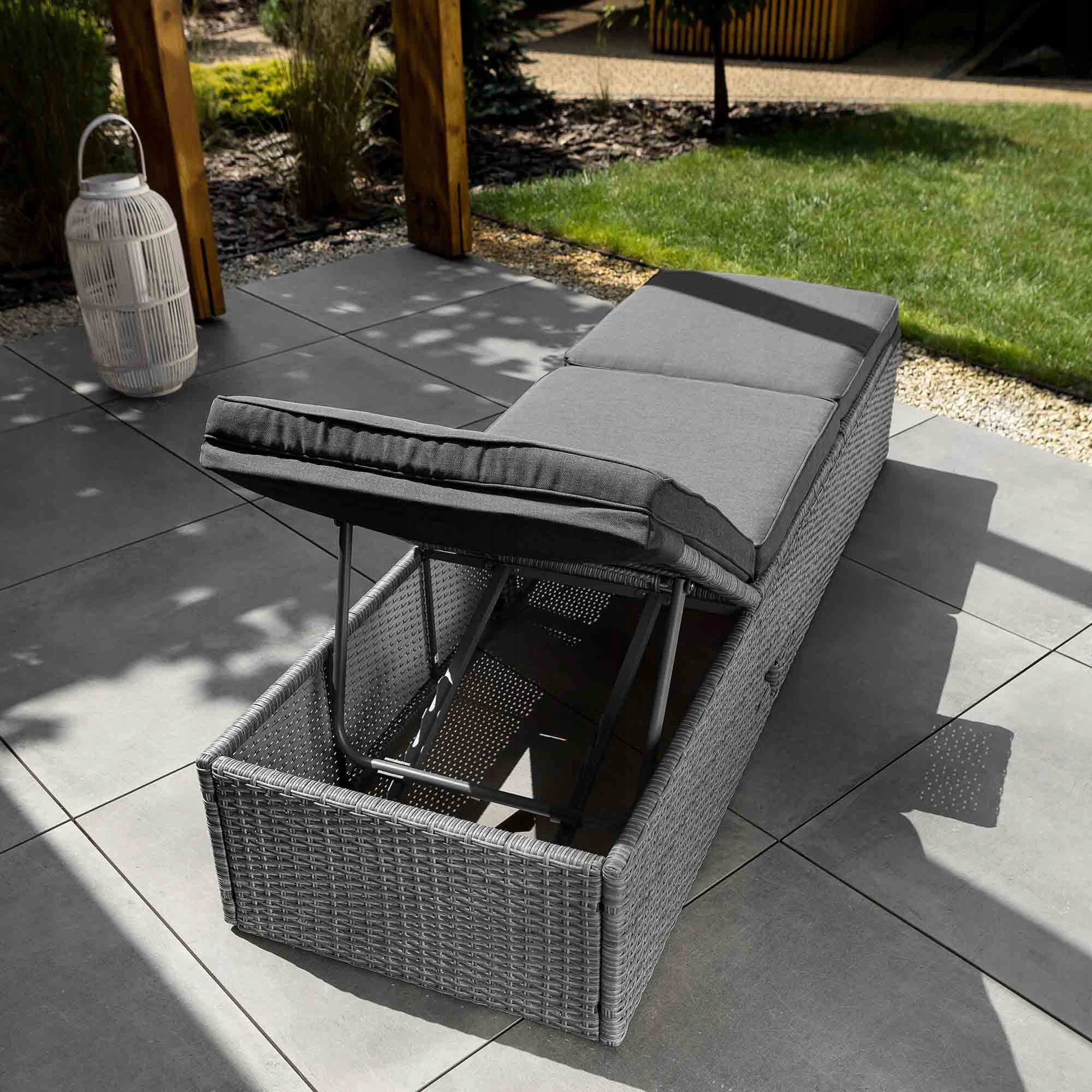 Garden Lounger Armchair Adjustable Terrace Balcony Adjustable Footrest Frame material steel