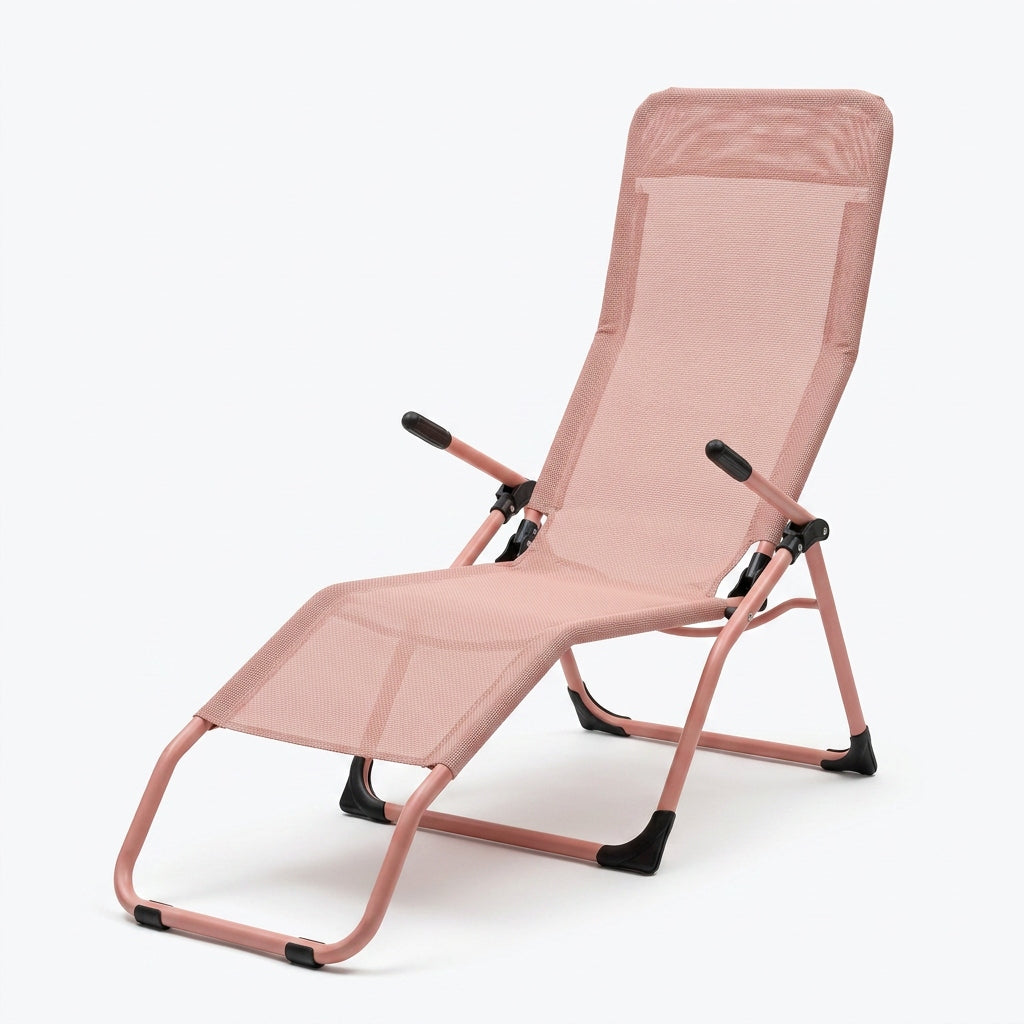 Garden Lounger Profiled Folding PINK S-Curve Texteline YS-30 Packaging status original
