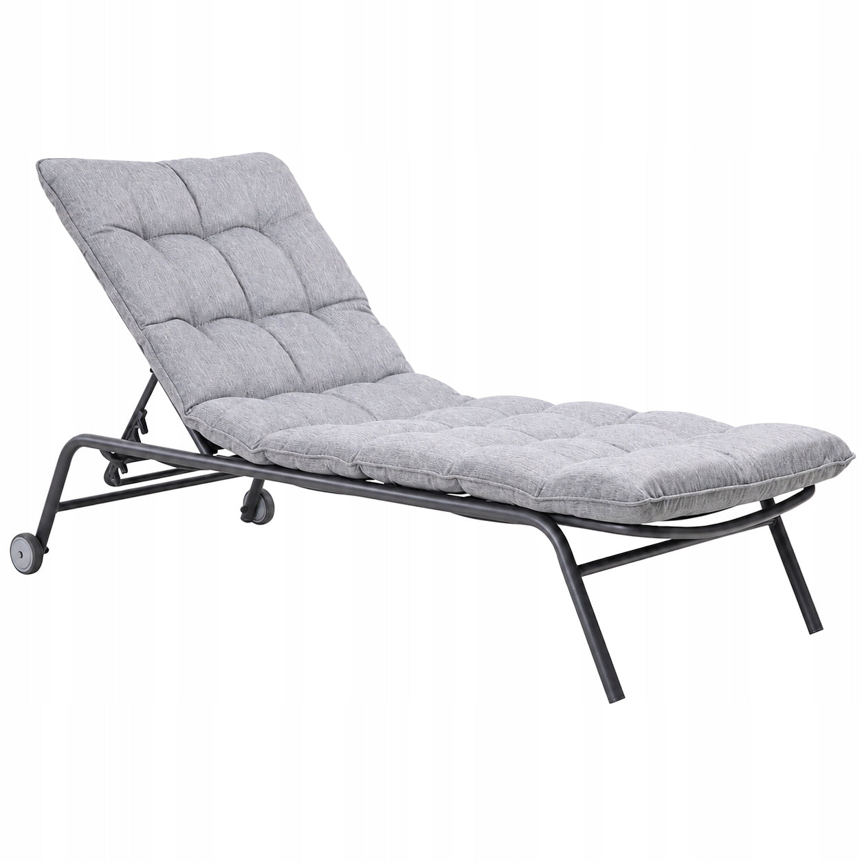 Garden Lounger with Cushion Adjustable 5-STEP BACKREST for Terrace Balcony Brand Mirpol