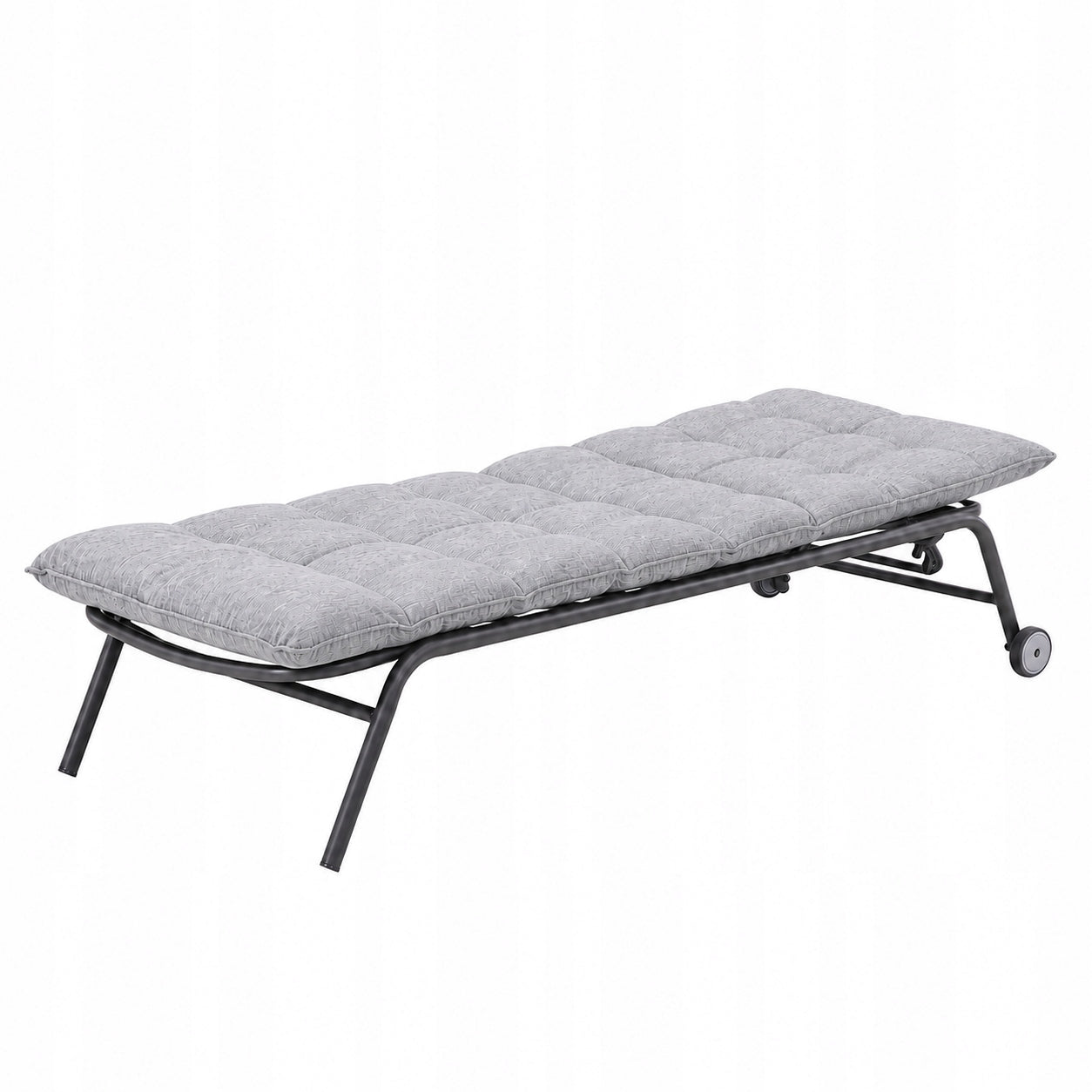 Garden Lounger with Cushion Adjustable 5-STEP BACKREST for Terrace Balcony Color gray