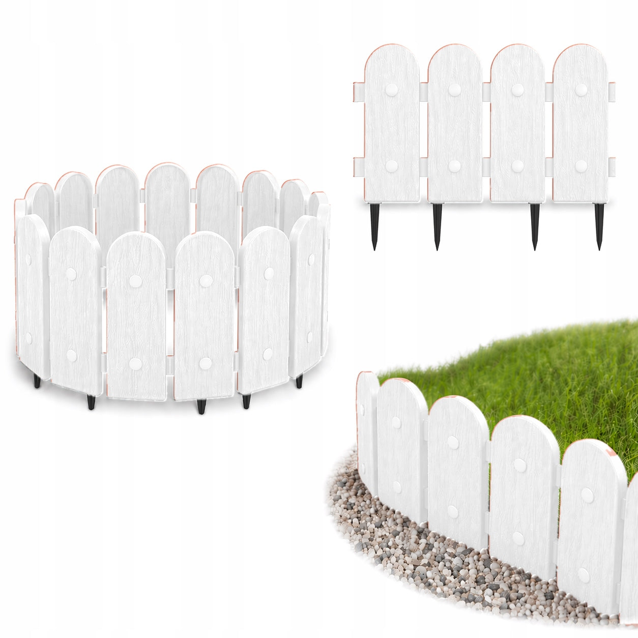 Garden Palisade 240cm White+ Anchors Lawn Fence Discount Rim Manufacturer code P40(White)