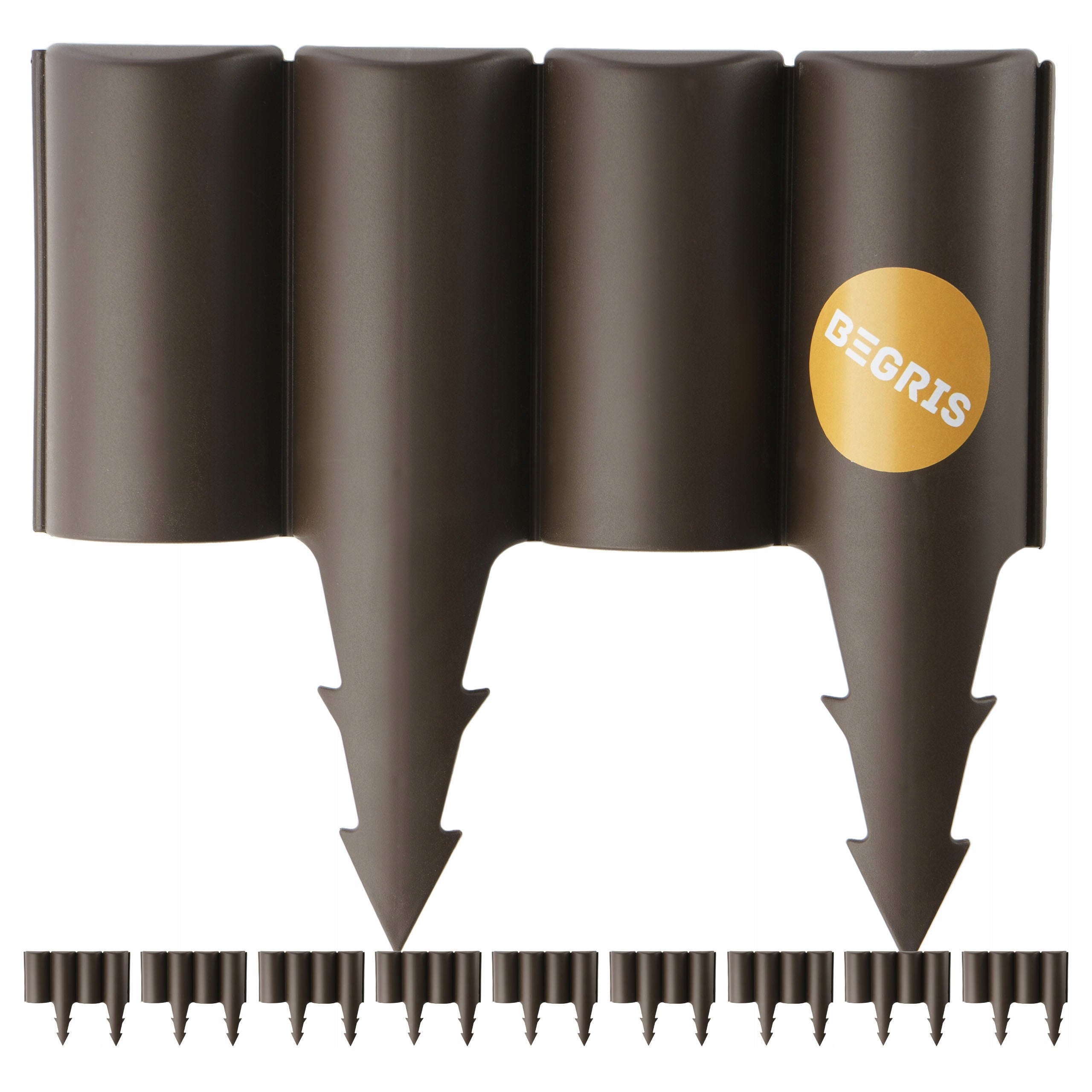 Garden Palisade Fence Plastic Bronze 2,5m Durable Lawn edging