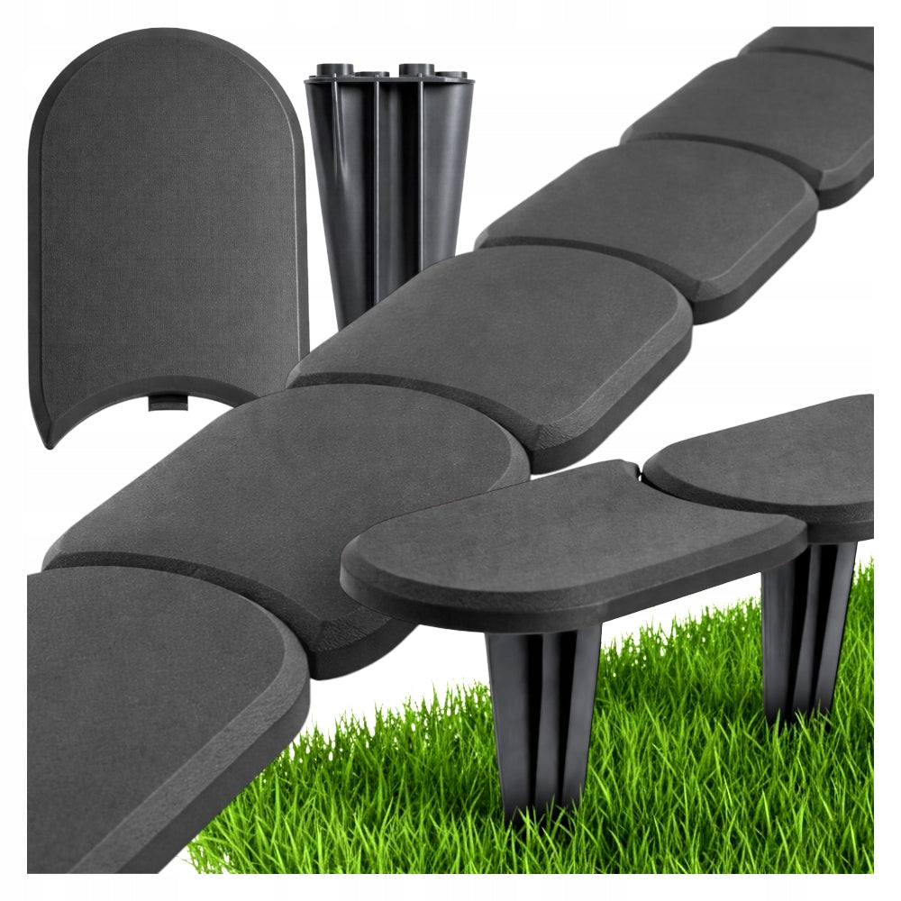 Garden Palisade Garden Edging Wide Low Grey Length 380 cm