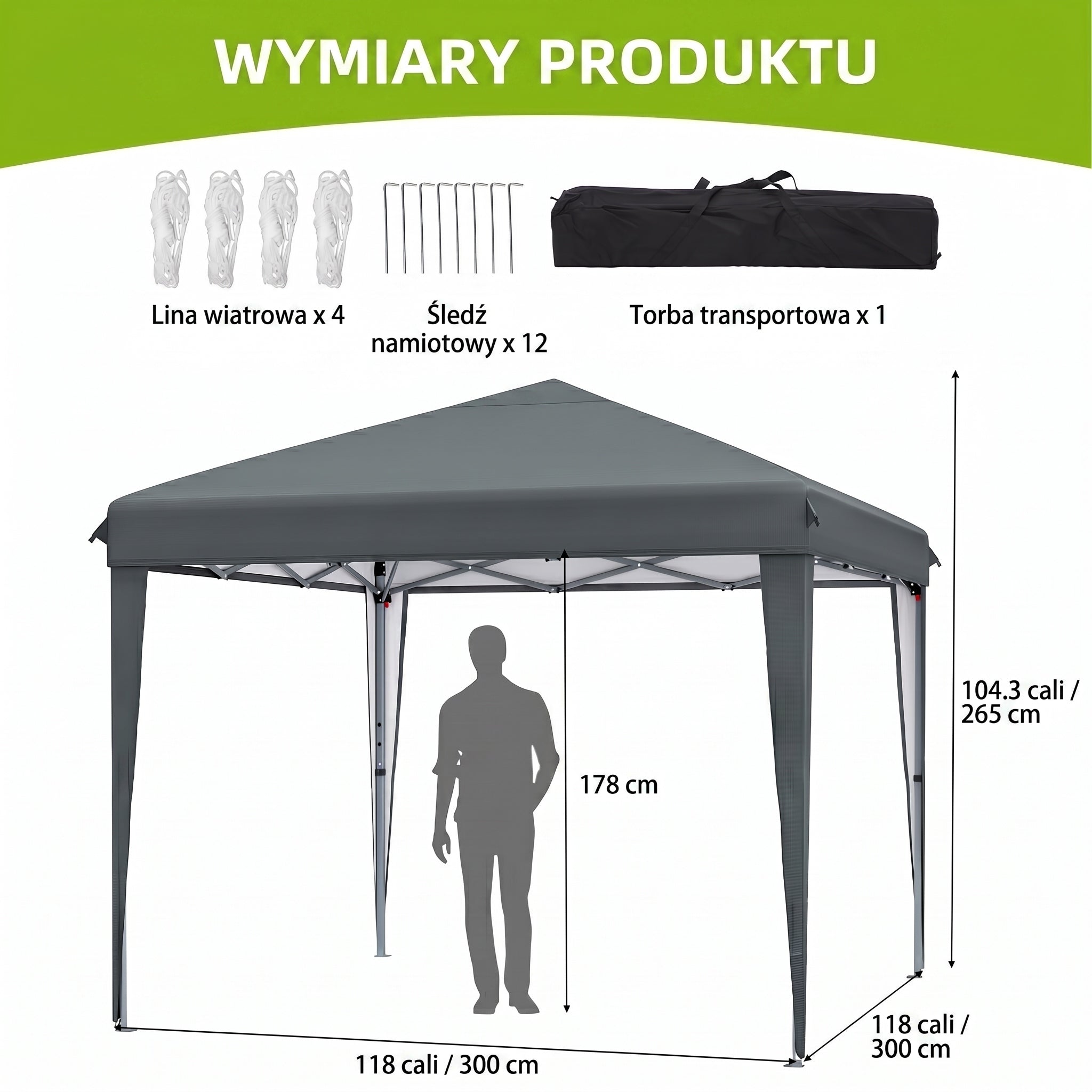 Garden Pavilion Tent Gazebo 3x3m Waterproof Metal Frame Camping Gray Manufacturer Balconera