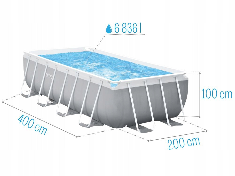 Garden Pool Rectangular Framed 400x200x100 with pump Intex 26788 NEW Manufacturer code 6941057414478