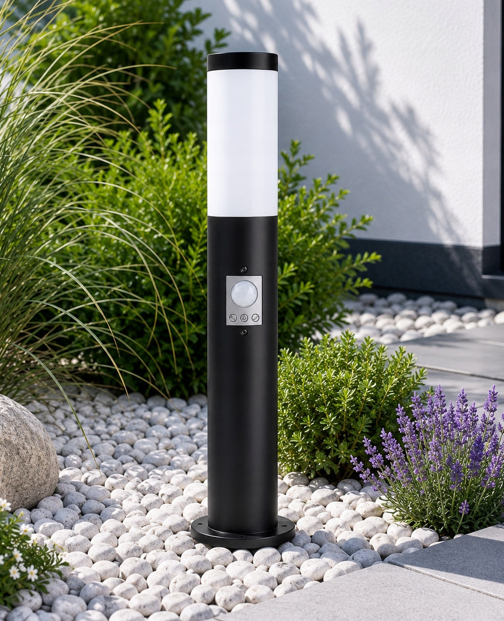 Garden Post Light 65 cm PIR E27 IP44 Black Motion and Dusk Sensor Thread type E27