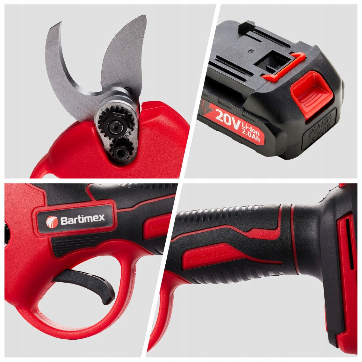 Garden Pruner Cordless Brushless Set Bartimex BT-CP-20A Packaging status original