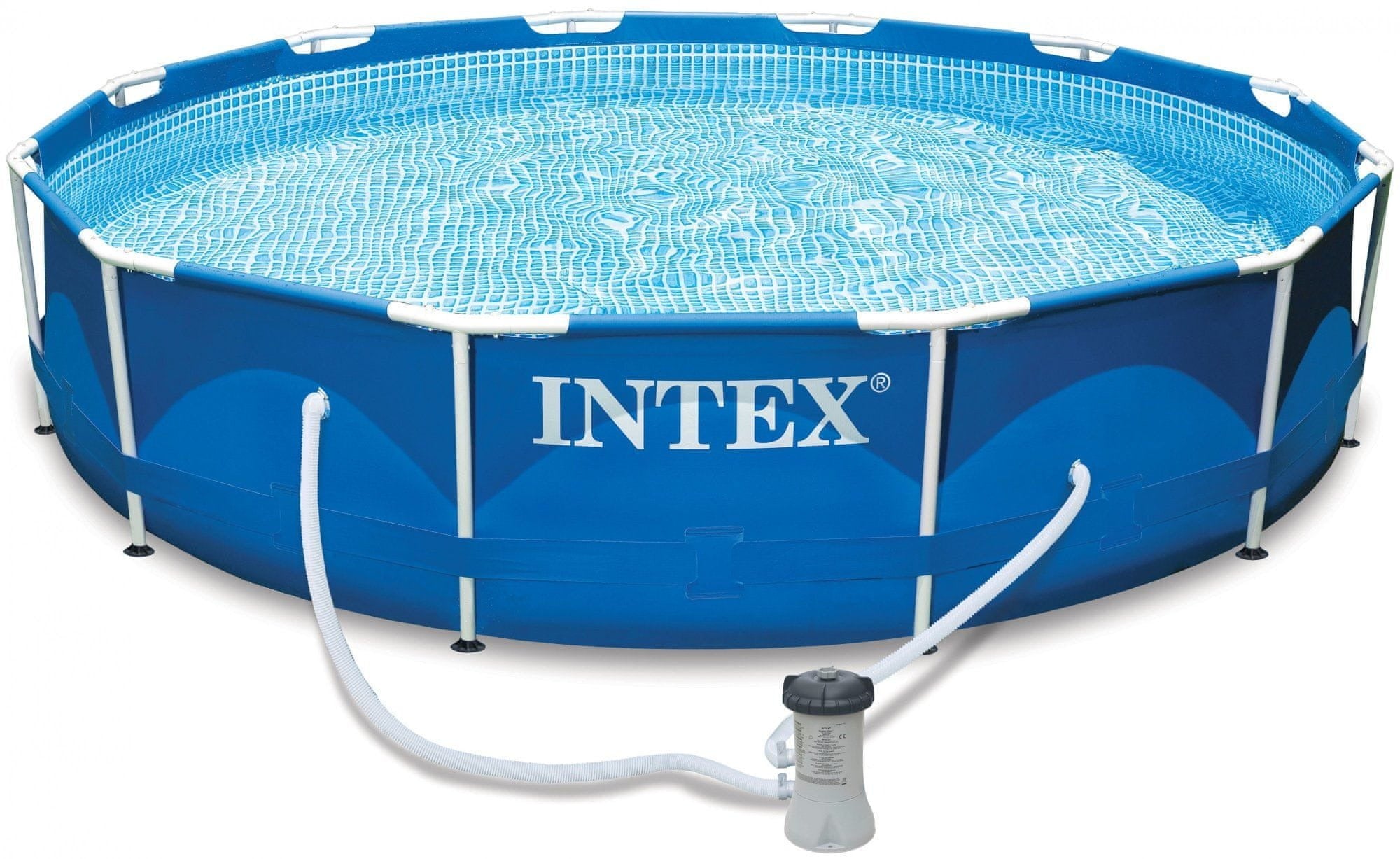 Garden SWIMMING POOL Framed INTEX 28212GN 366x76cm Set Filter Pump 12v