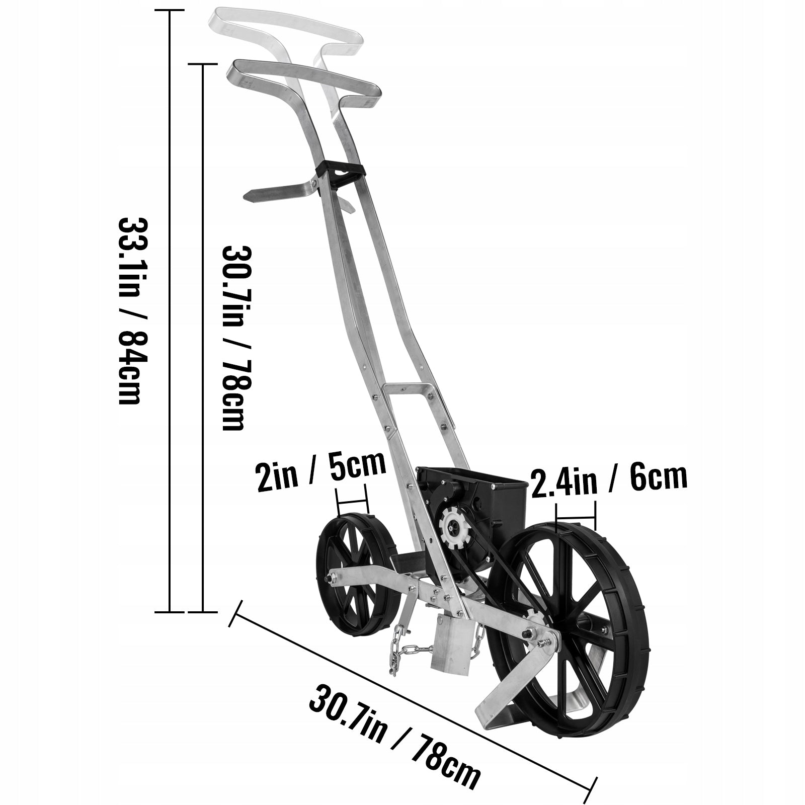 Garden Seeder Metal 6 Seed Plates Walk Behind Manual Planter Spreader Brand Vevor