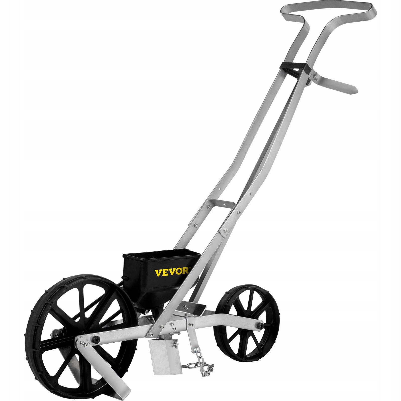 Garden Seeder Metal 6 Seed Plates Walk Behind Manual Planter Spreader