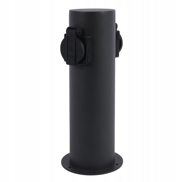 Garden Socket Post Black 28 CM 2x2P+Z IP44 ELEKTRI GOLDLUX 327956 Brand Goldlux