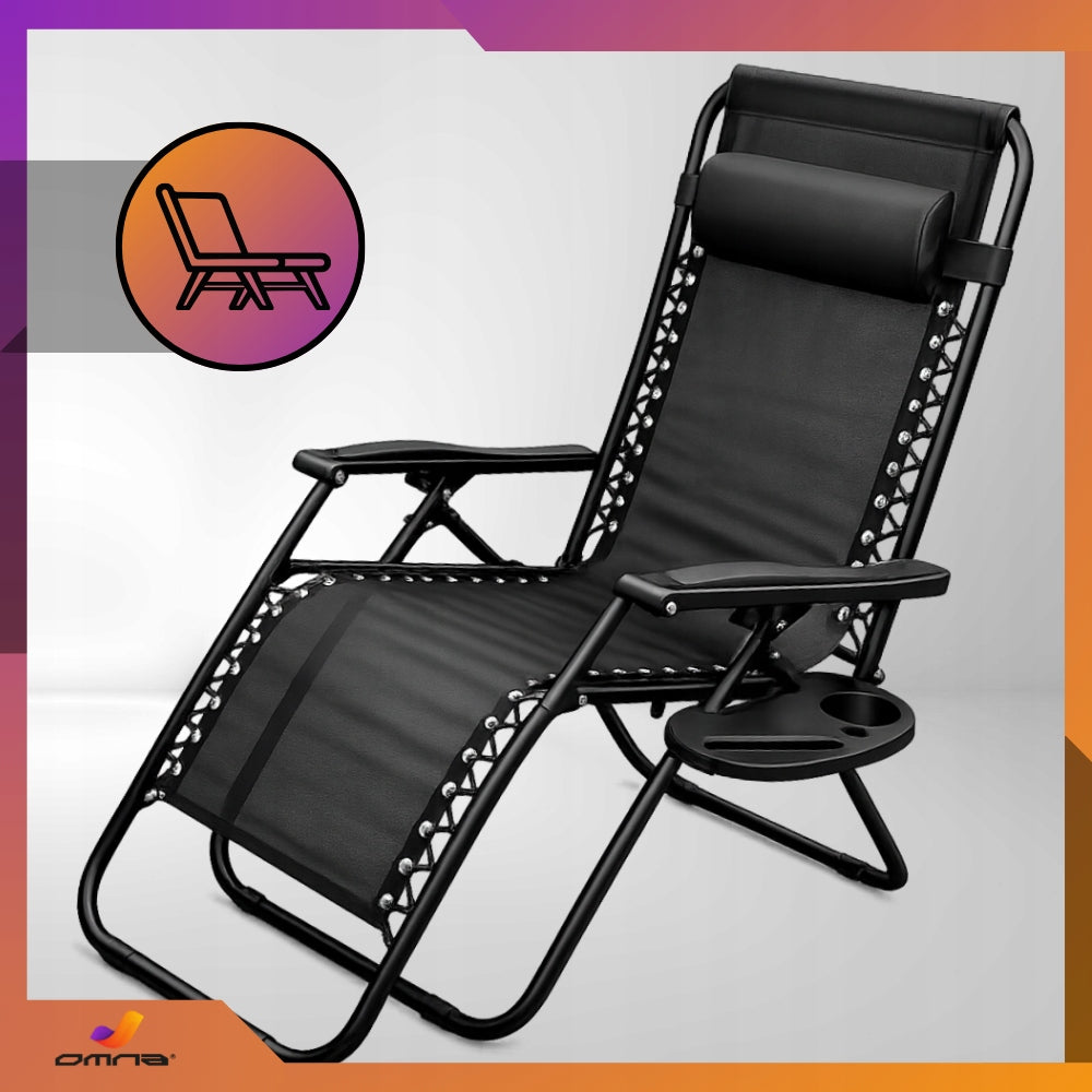 Garden Sun Lounger Beach Folding Pool Gravity Seat Zero Gravity Packaging status original